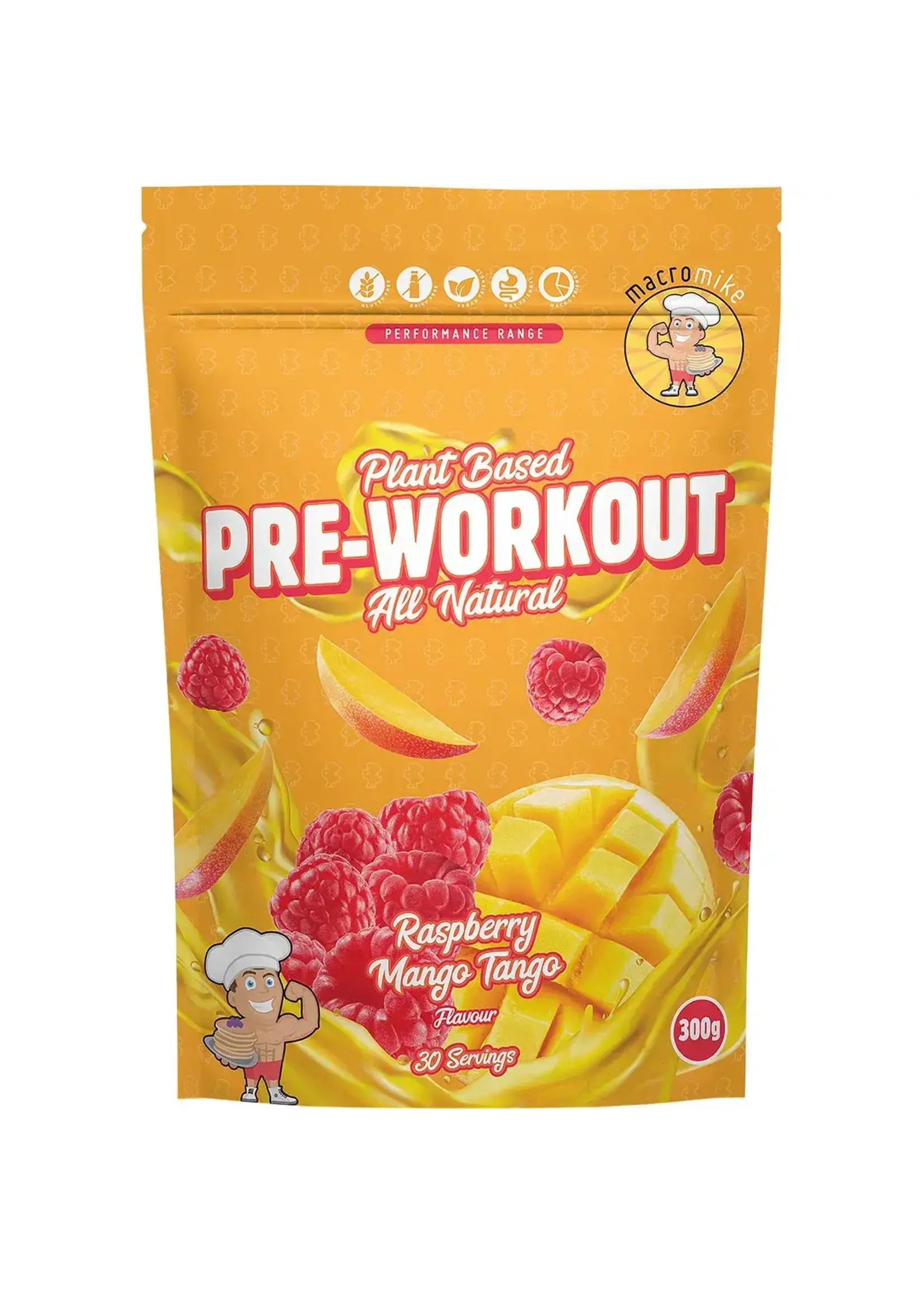 Macro Mike Macro Mike  Plant Based Pre Workout Raspberry Mango Tango 300g