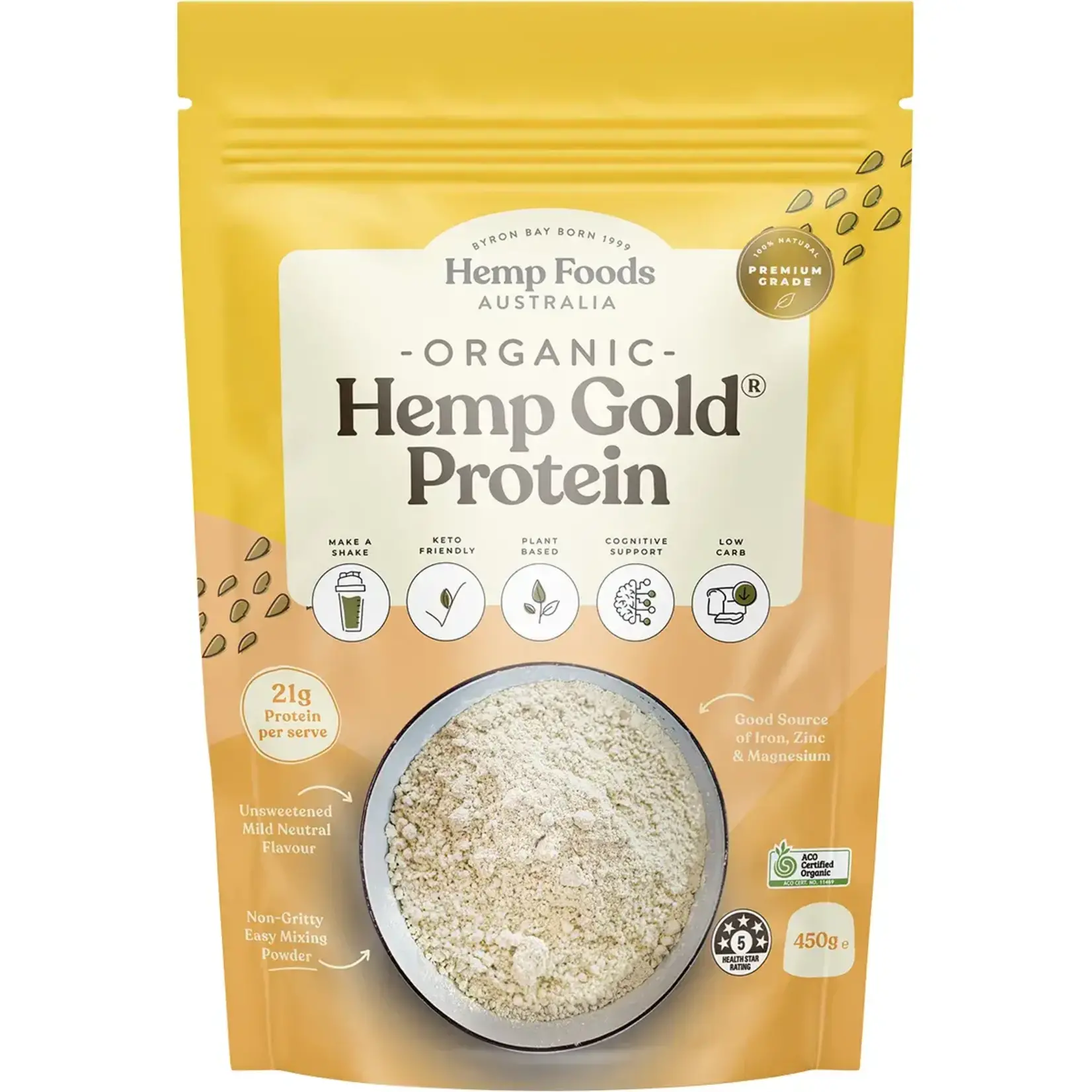 Hemp Foods Australia ( Essential Hemp) Hemp Foods Australia Organic Hemp Gold Protein 450gms