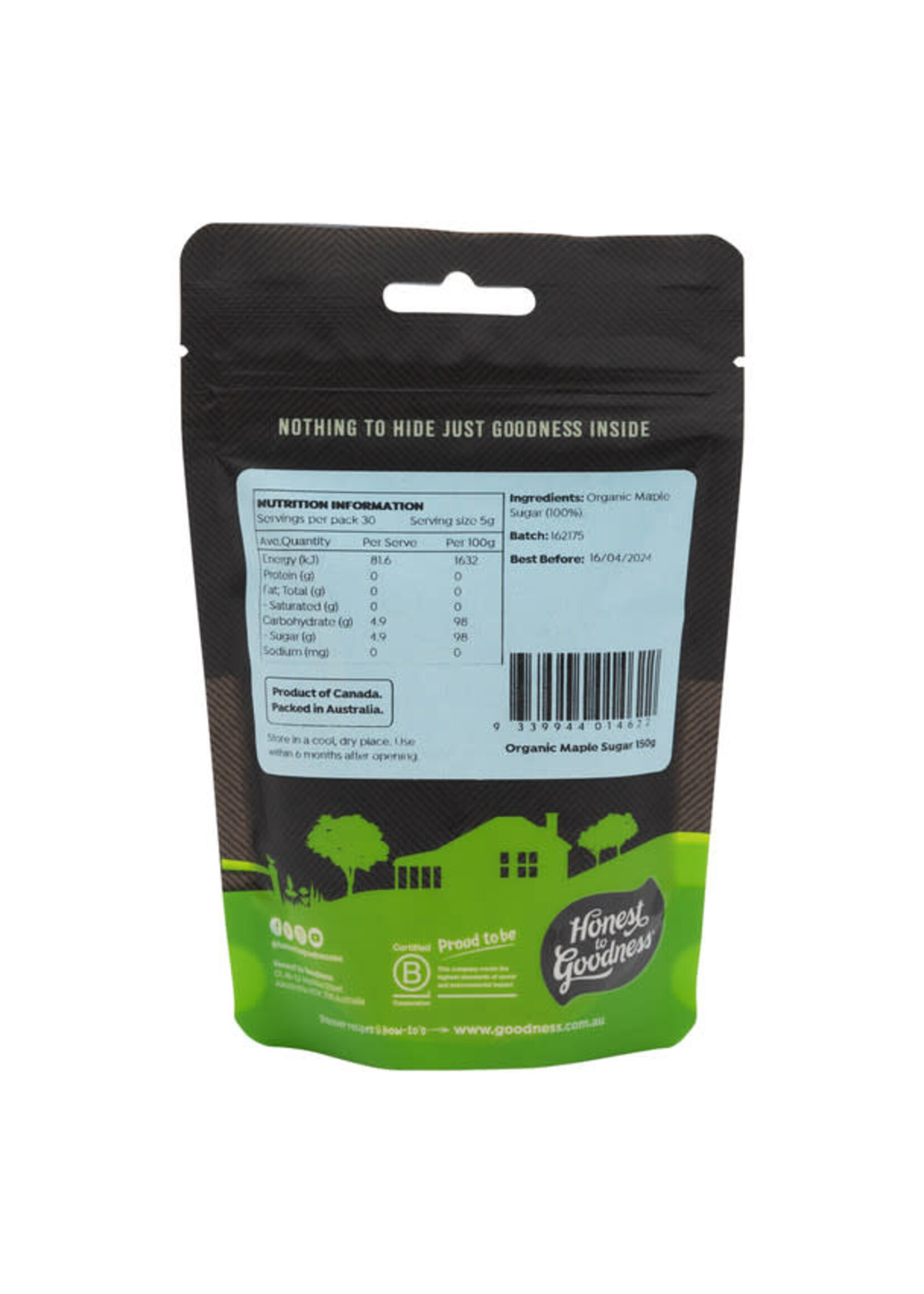 Honest To Goodness Honest To Goodness Organic Maple Sugar 150g