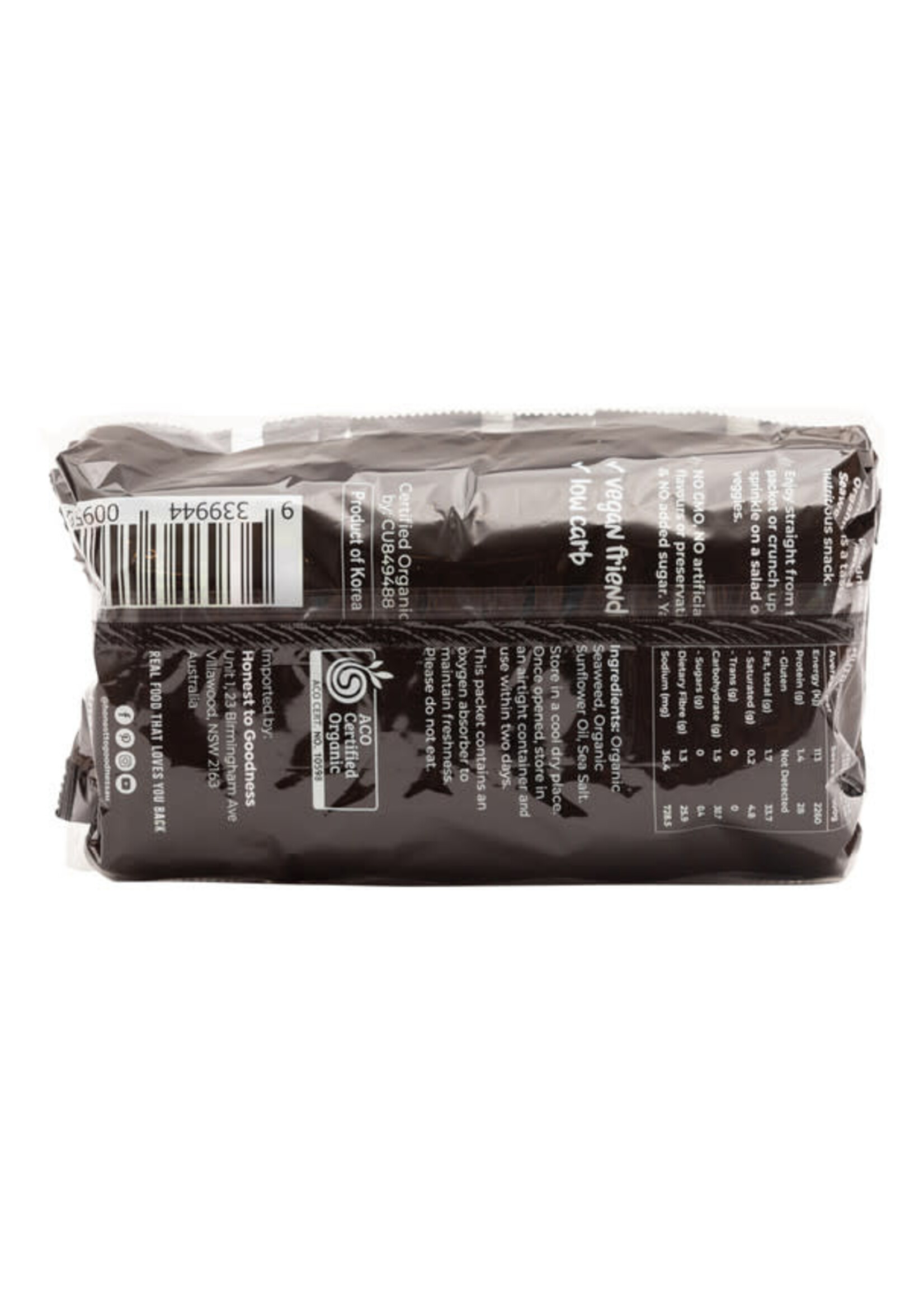 Honest To Goodness Honest to Goodness Organic Seaweed Snack 5 g x 6 Sea Salt