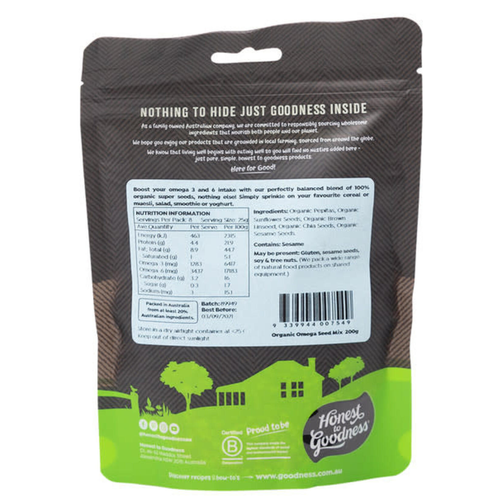 Honest To Goodness Honest to Goodness  Organic Omega Seed Mix 200g