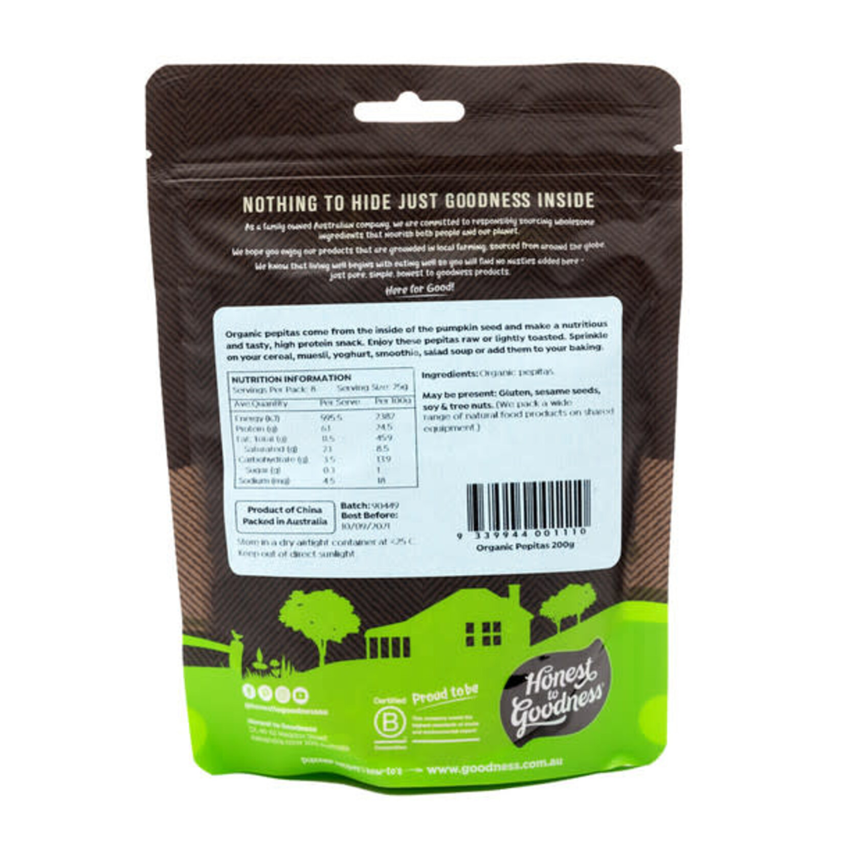 Honest To Goodness Honest to Goodness Pepita 200g