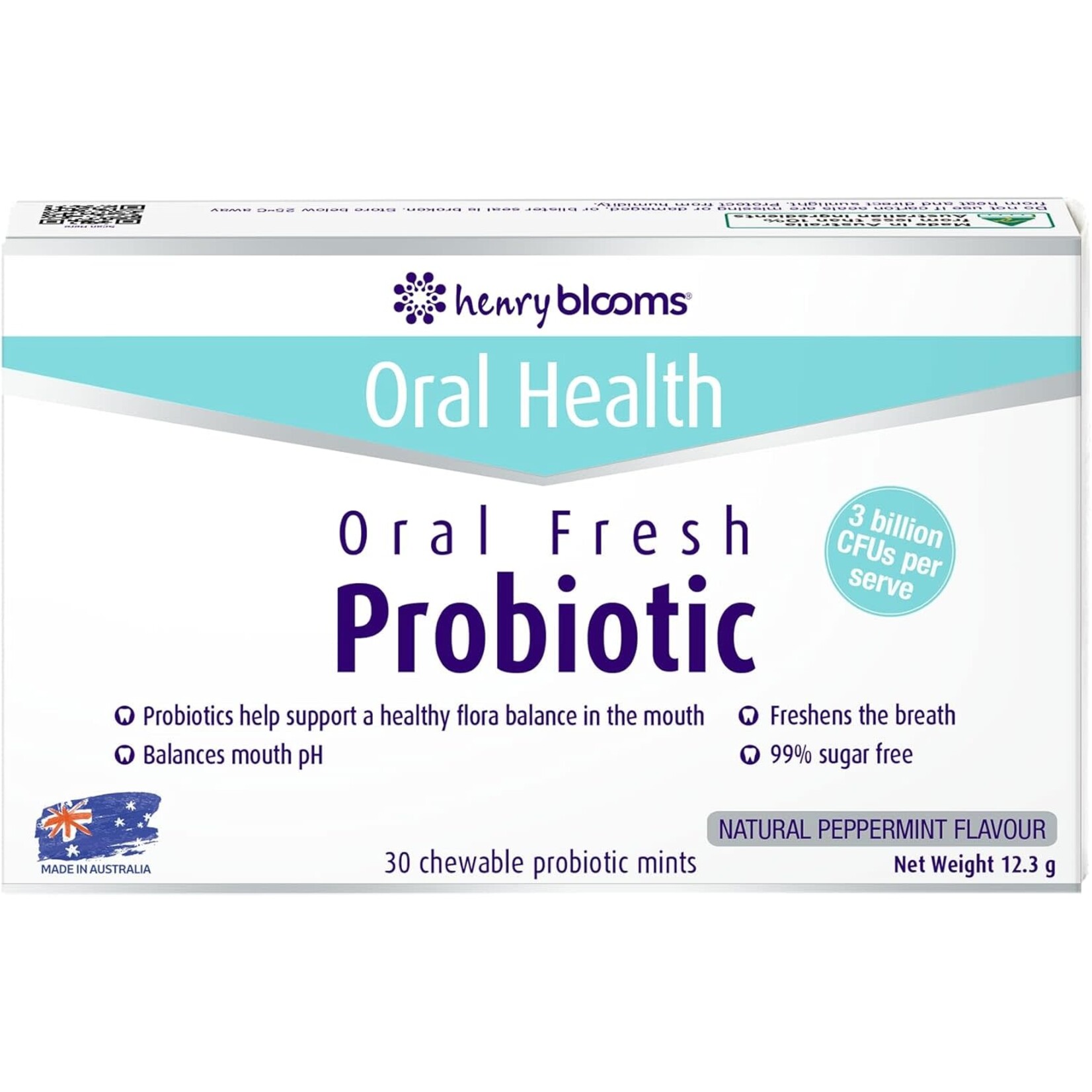 Blooms Blooms Oral Fresh Probiotic  Natural Peppermint 20 chewable mints