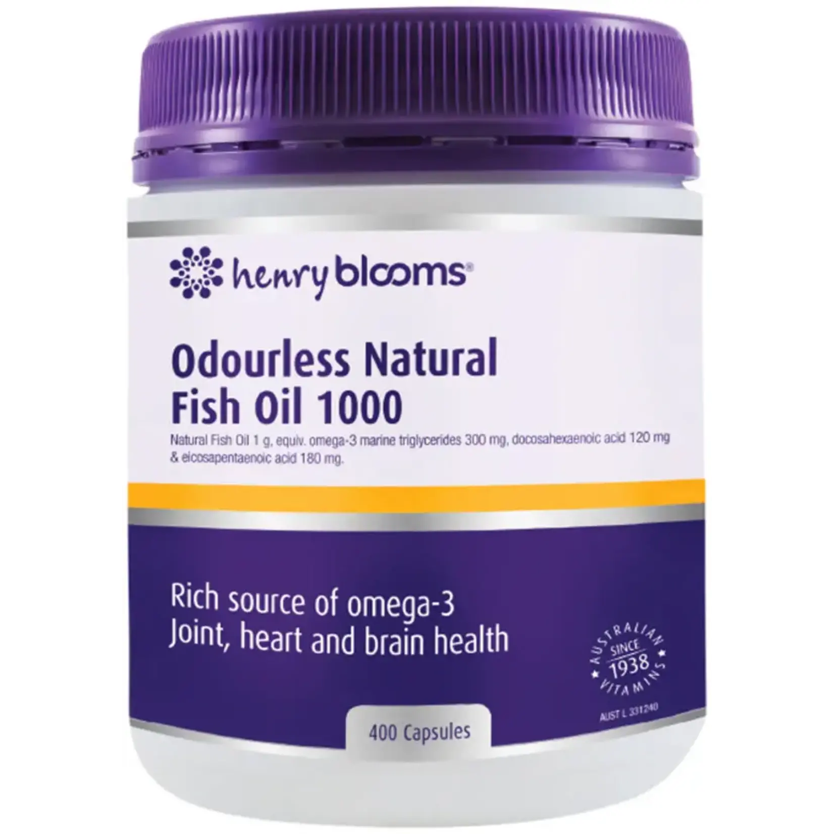 Blooms Blooms Odourless Natural Fish Oil 400 capsules