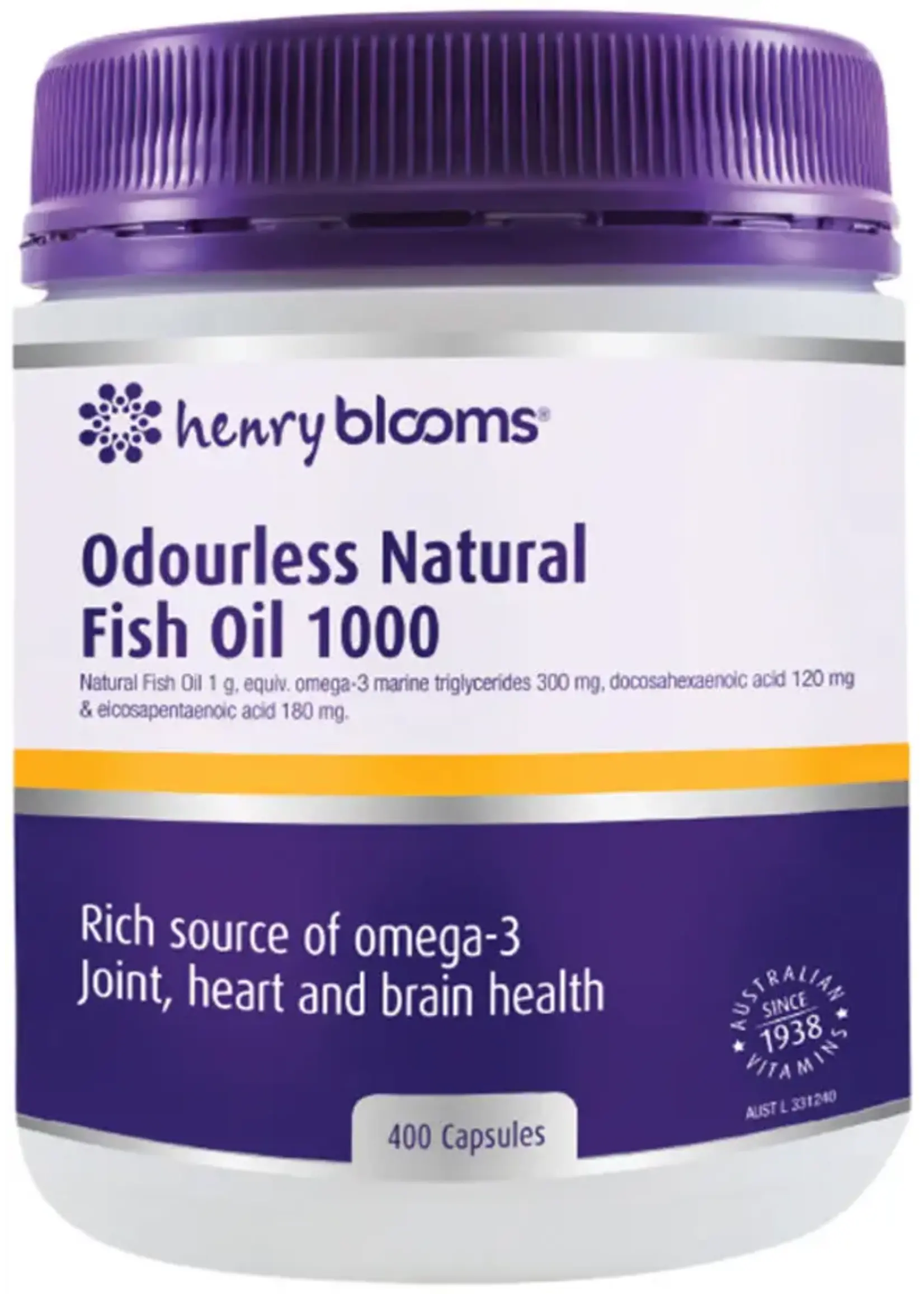 Blooms Blooms Odourless Natural Fish Oil 400 capsules