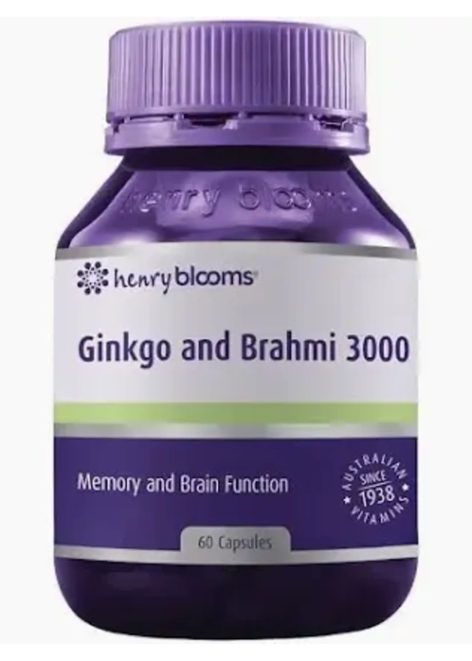 Henry Blooms Blooms Ginkgo and Brahmi 3000 60 vegetarian capsules