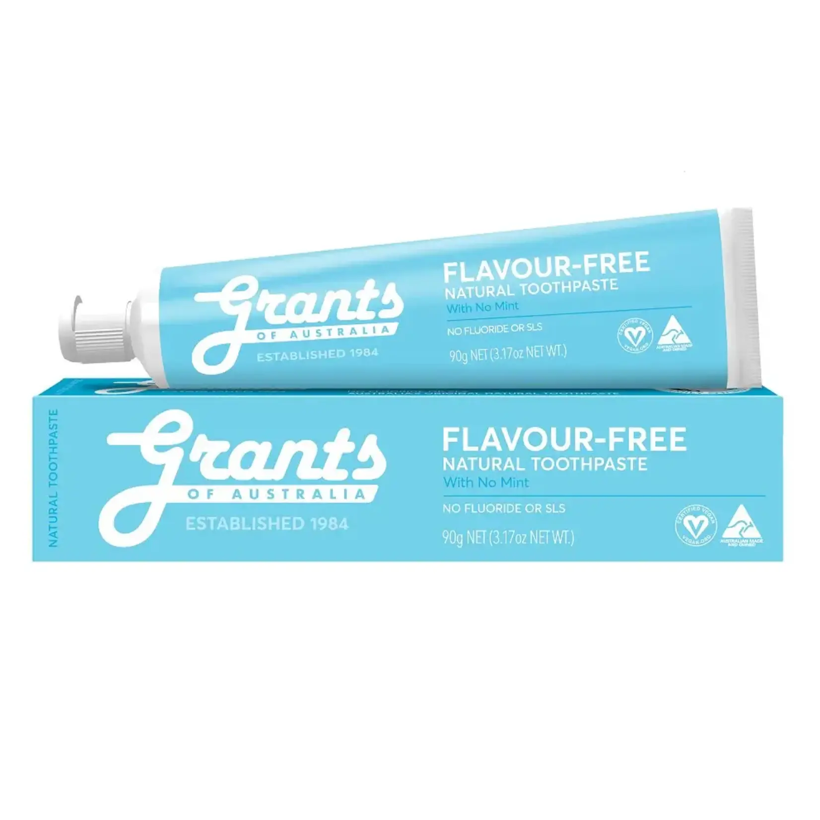 Grant's Grants Natural Toothpaste 90gm Flavour Free No Mint (Two shades Blue)