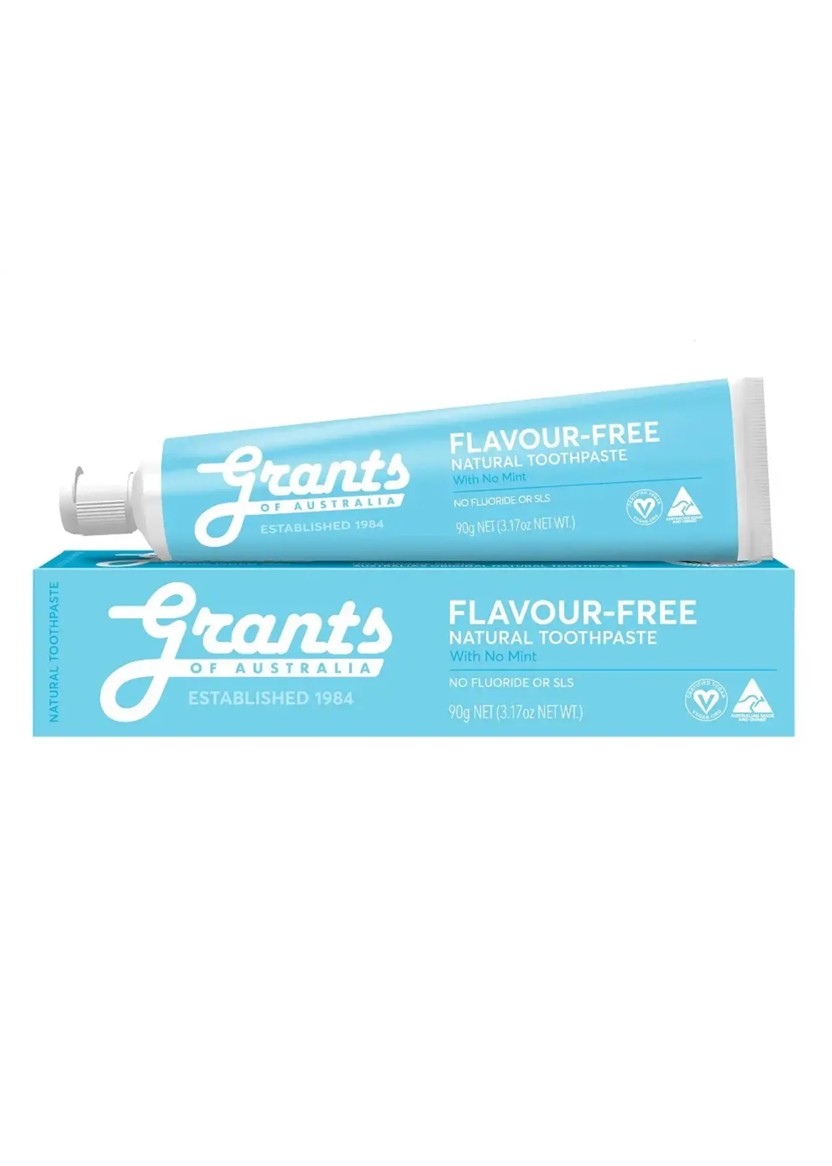 Grant's Grants Natural Toothpaste 90gm Flavour Free No Mint (Two shades Blue)