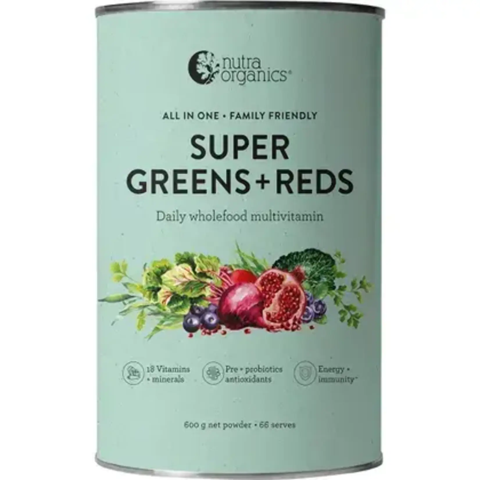 NutraOrganics Nutra Organics Organic  Super Greens + Reds 600g