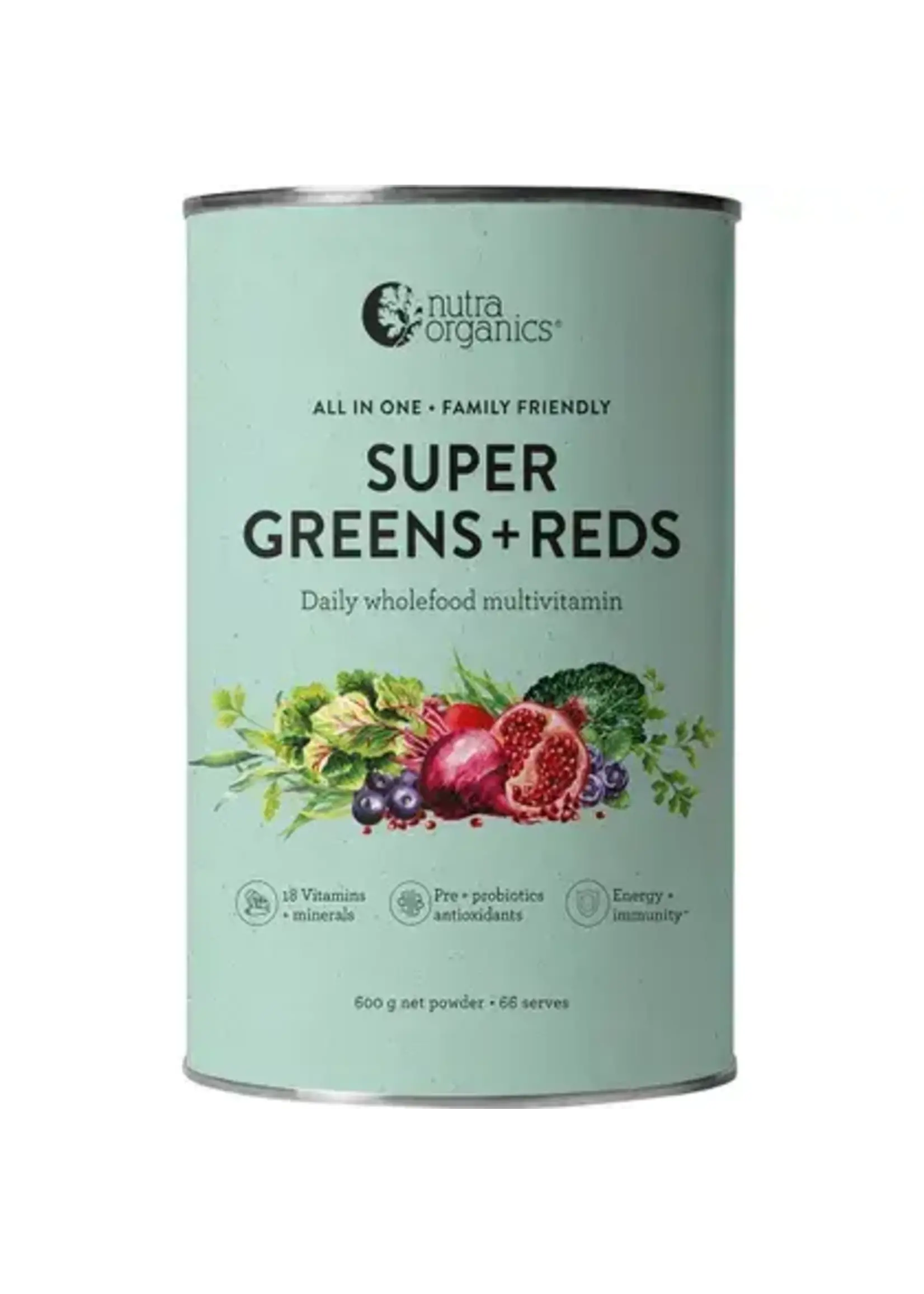 NutraOrganics Nutra Naturals  Organic  Super Greens + Reds 600g