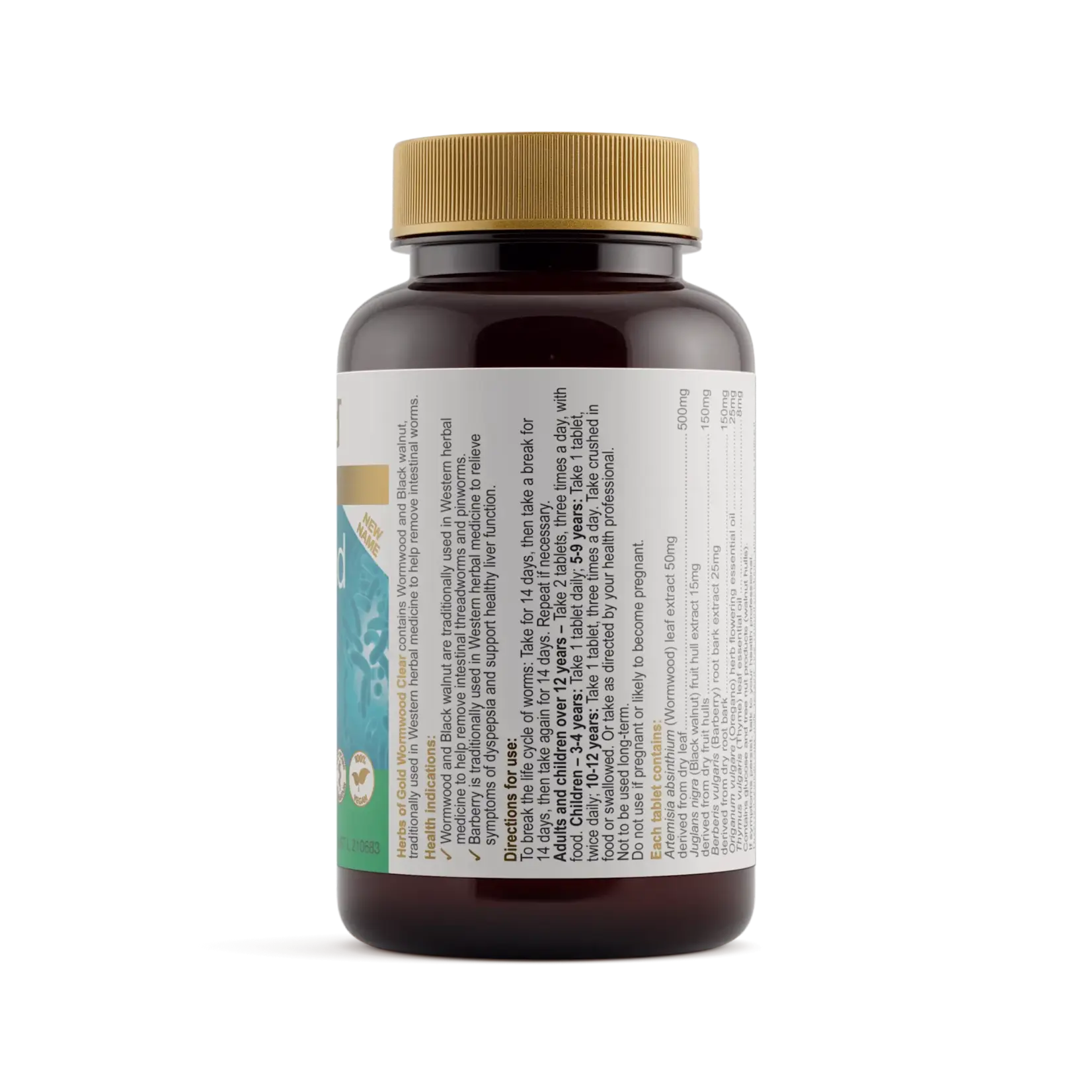 Herbs of Gold Herbs of Gold Wormwood Clear 84 tabs (Parastrike)