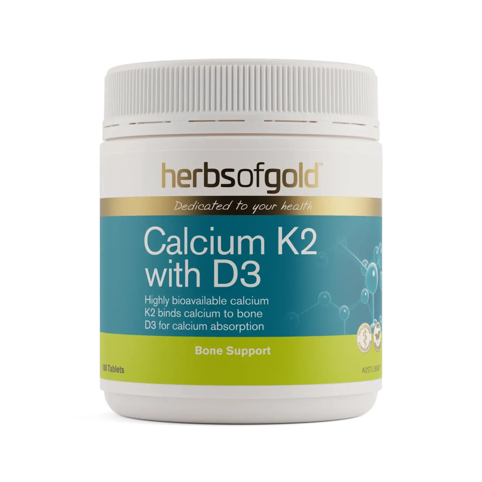 Herbs of Gold Herbs of Gold Calcium K2 with D3 180 tabs