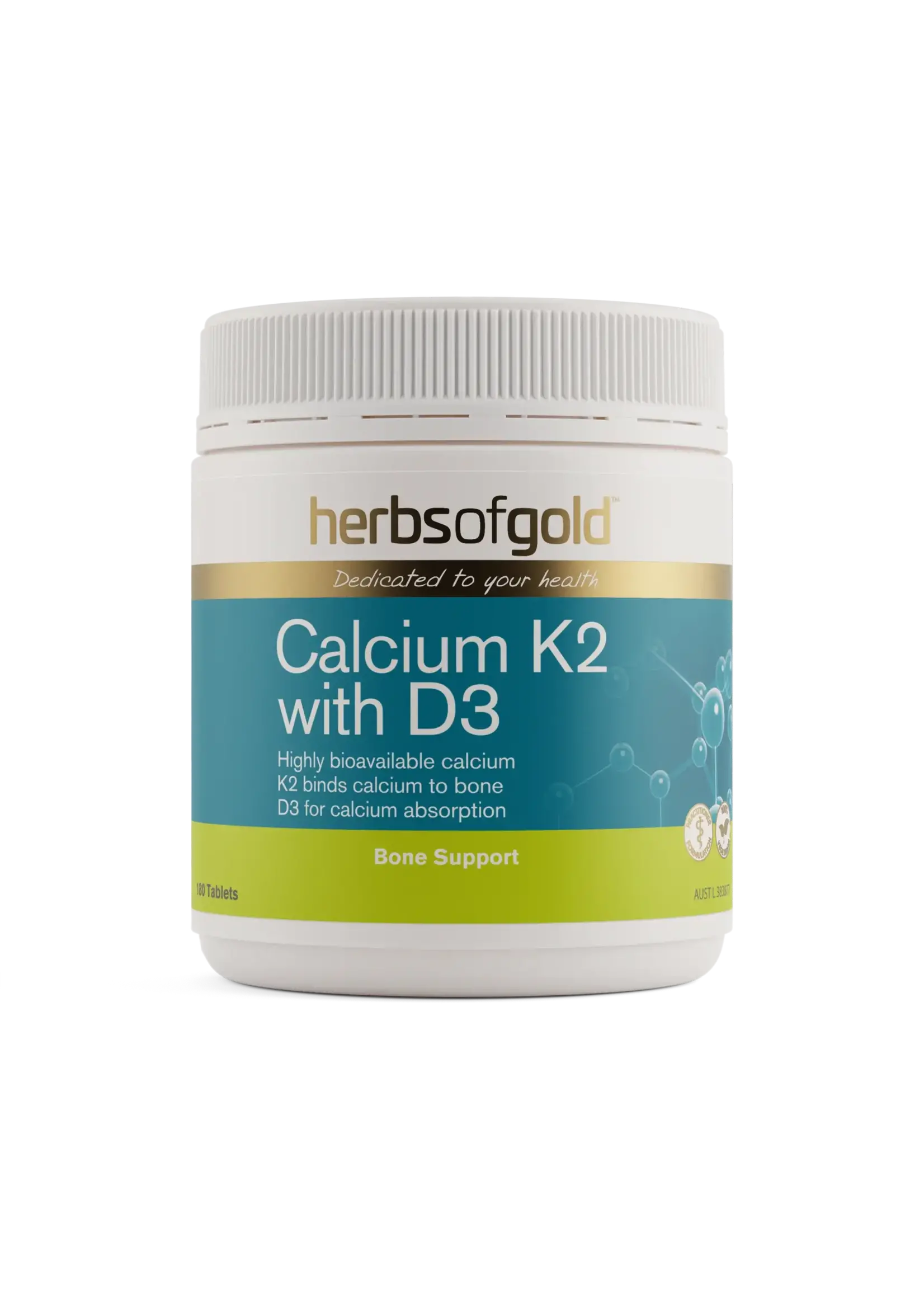 Herbs of Gold Herbs of Gold Calcium K2 with D3 180 tabs