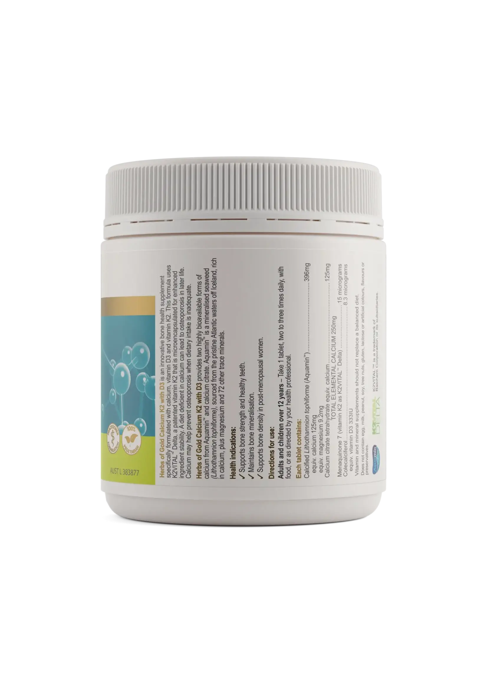 Herbs of Gold Herbs of Gold Calcium K2 with D3 180 tabs