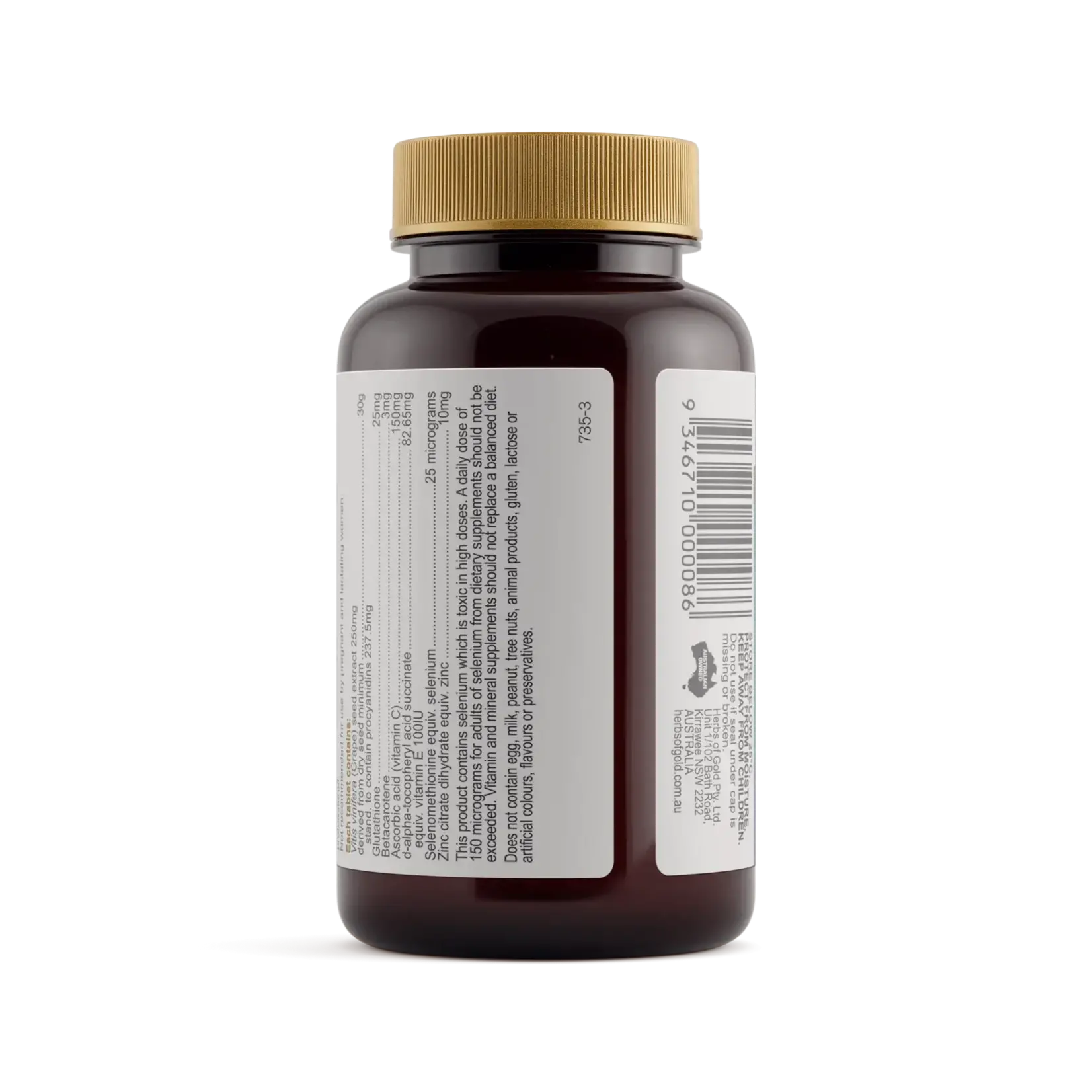 Herbs of Gold Herbs of Gold Grape Seed Gold 60 tabs