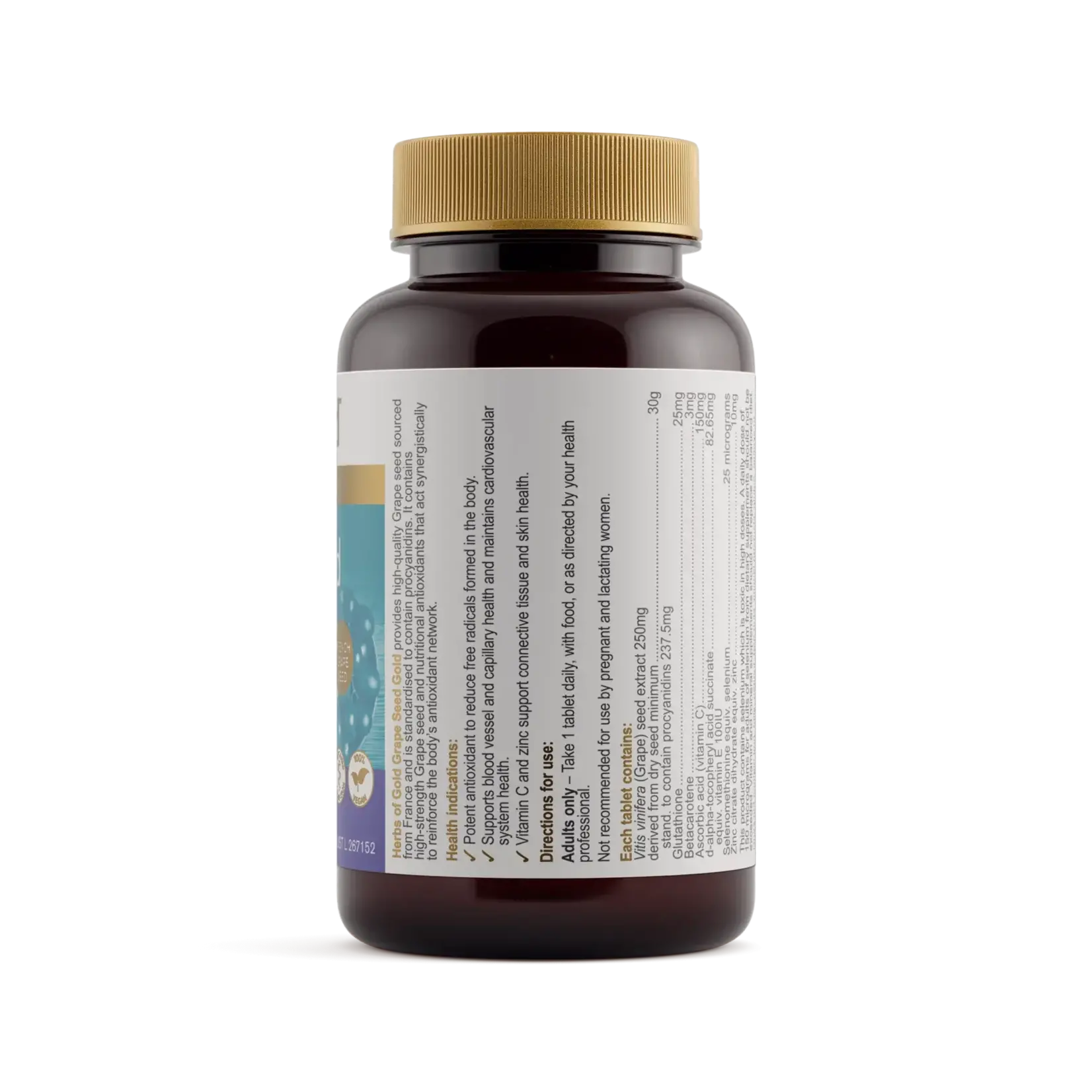 Herbs of Gold Herbs of Gold Grape Seed Gold 60 tabs