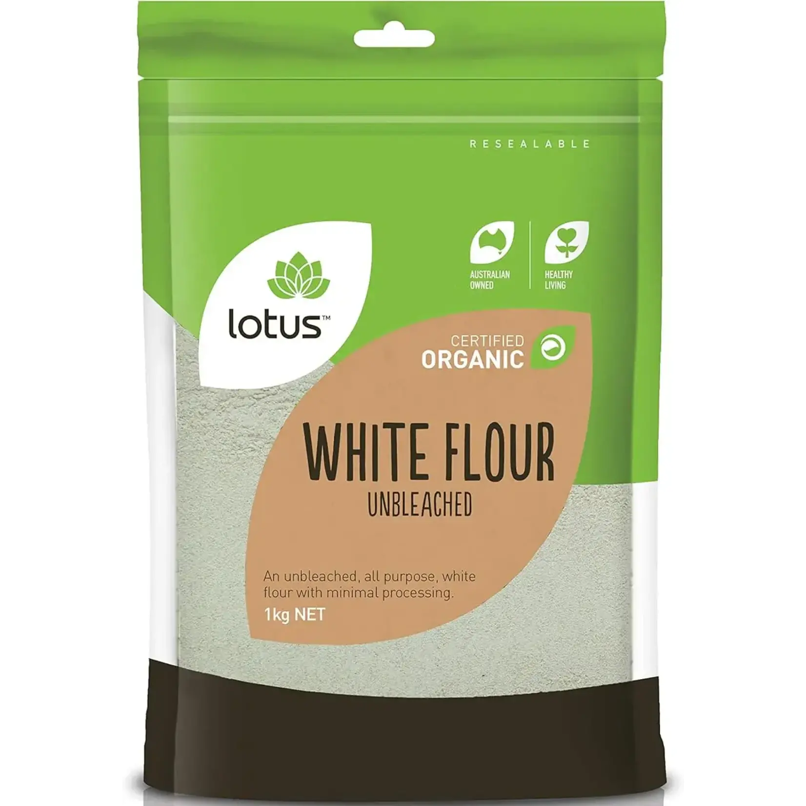 Lotus Lotus Organic Unbleached Plain Flour 1kg