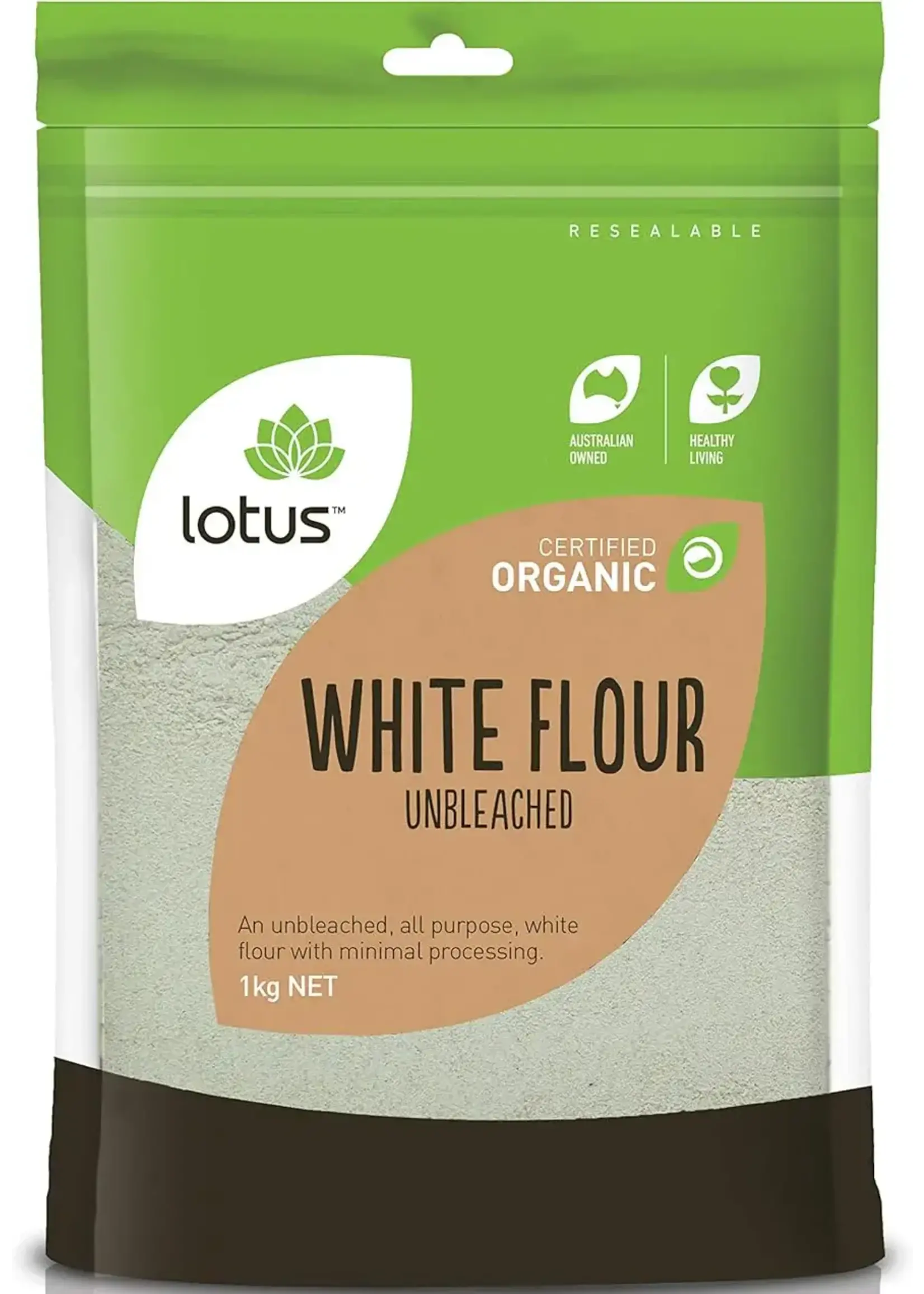 Lotus Lotus Organic Unbleached Plain Flour 1kg
