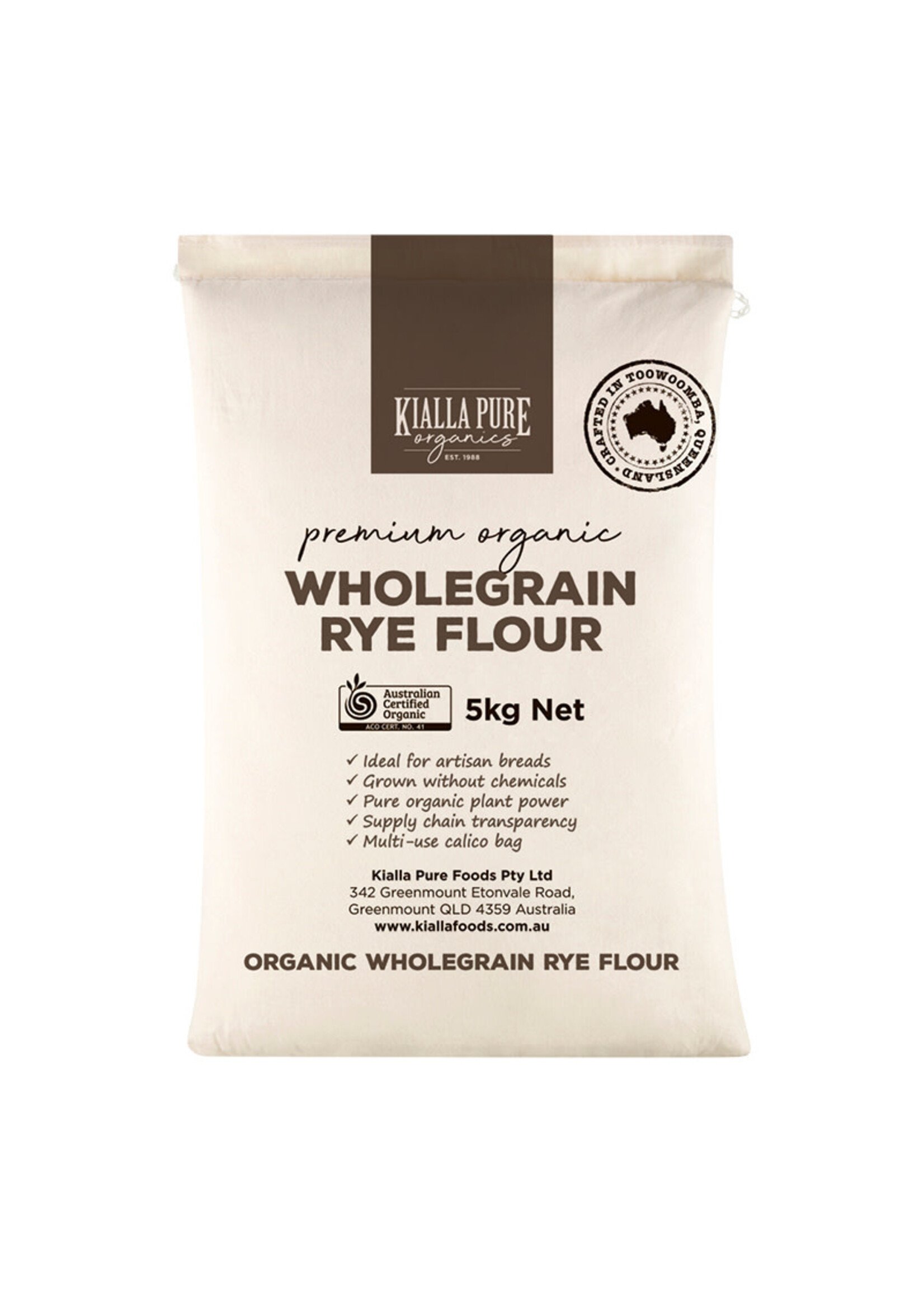 Kialla Kialla Organic Wholegrain Rye Flour 5kg
