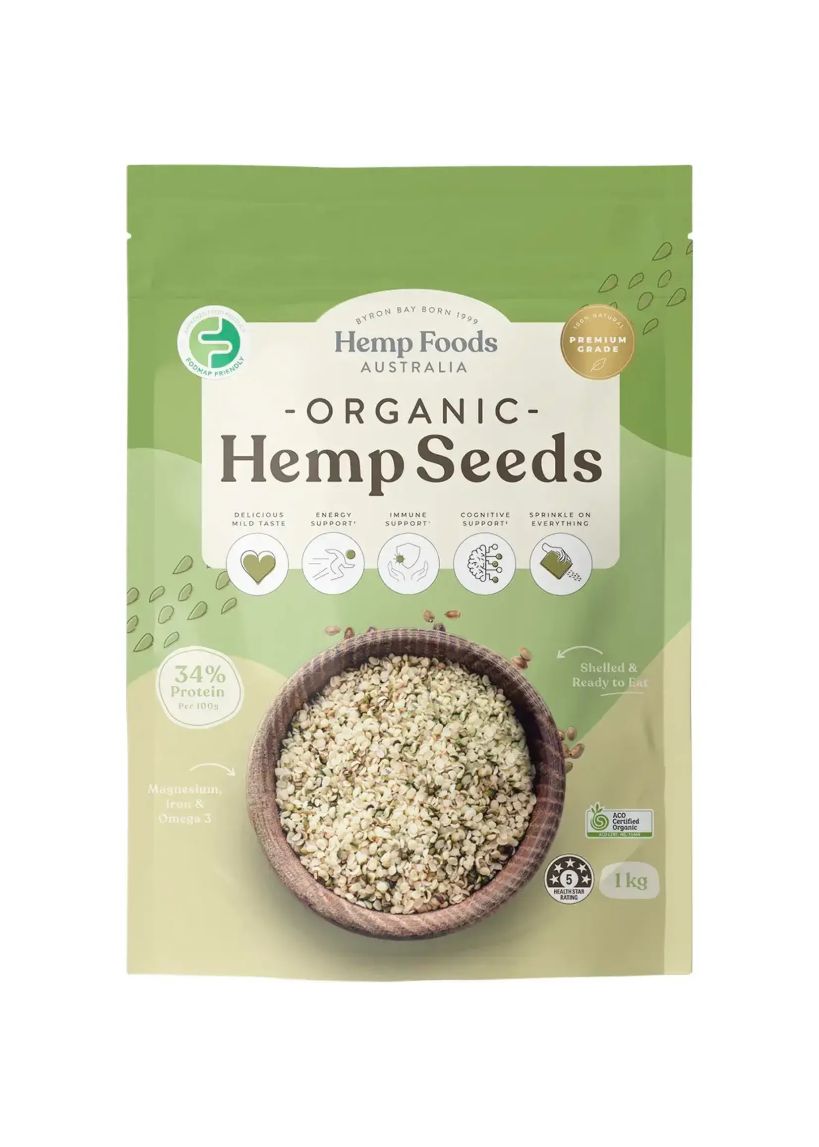 Hemp Foods Australia ( Essential Hemp) Hemp Foods Australia Organic Hemp Seeds 1kg