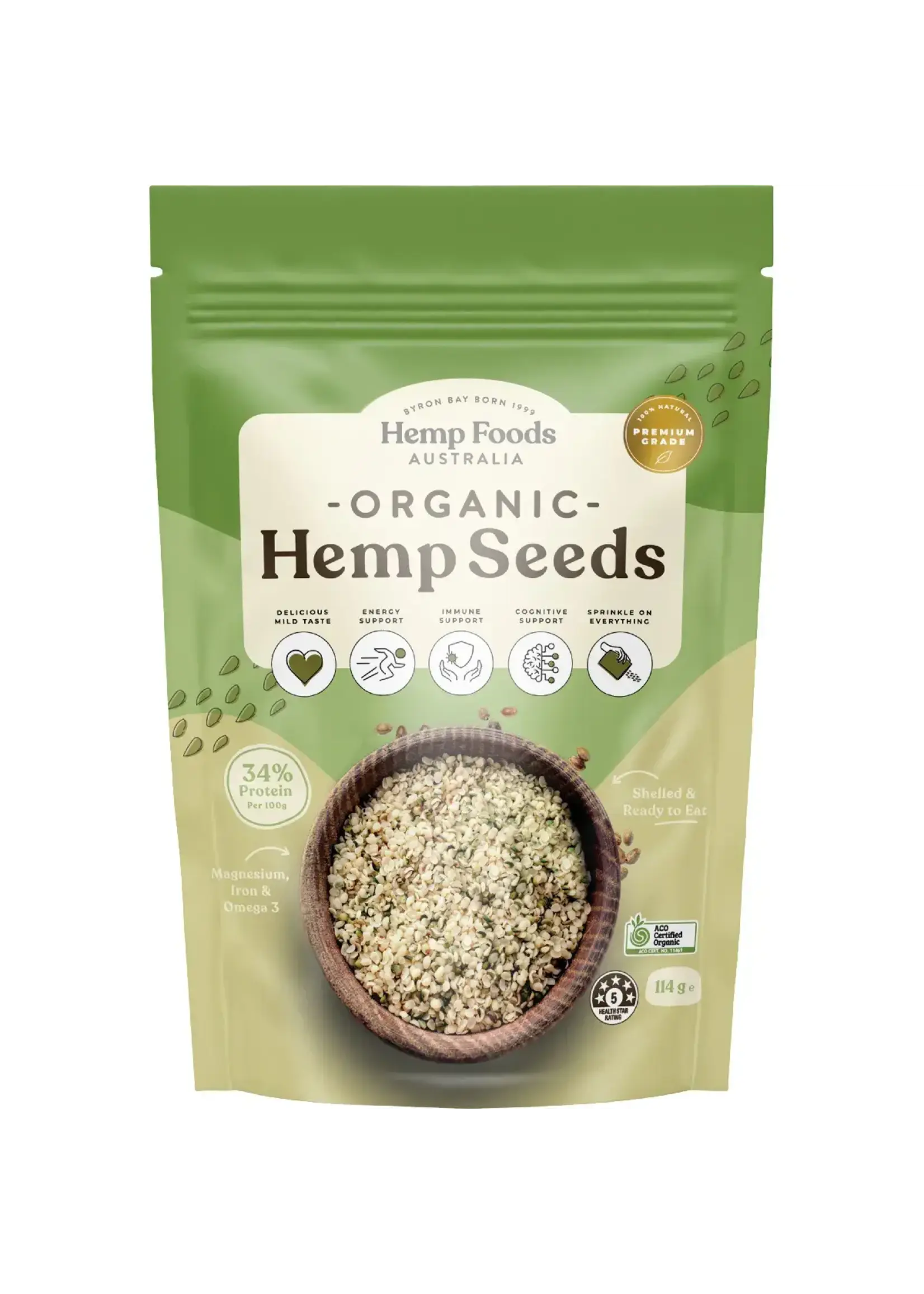 Hemp Foods Australia ( Essential Hemp) Hemp Foods Australia Organic Hemp Seeds Hulled 114g