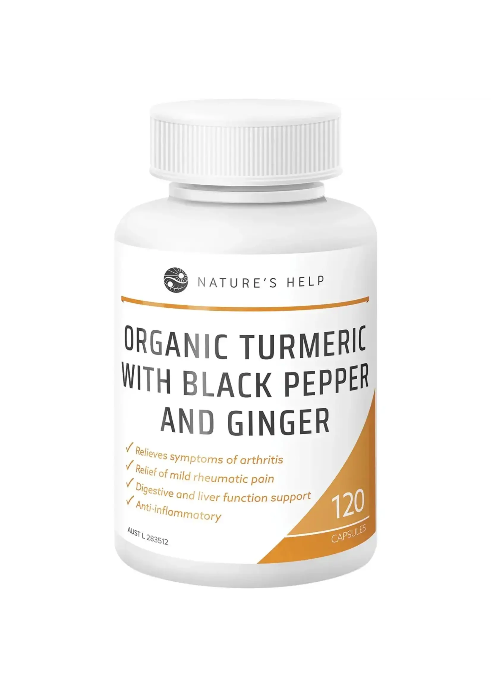 Natures Help Natures Help Organic Turmeric with Black Pepper & Ginger 120 caps