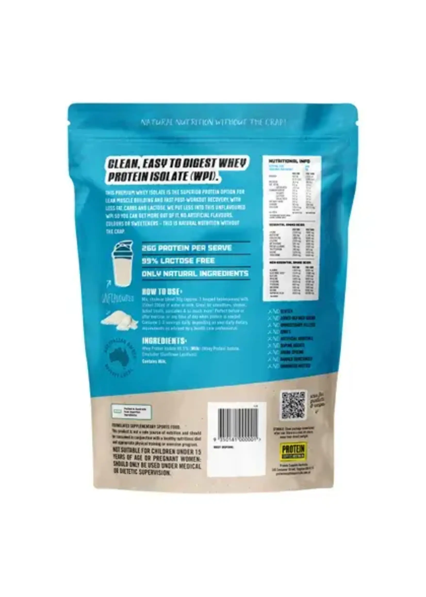 Protein Supplies Australia Protein Supplies Australia WPI (Whey Protein Isolate) Pure 500g (Blue lettering)
