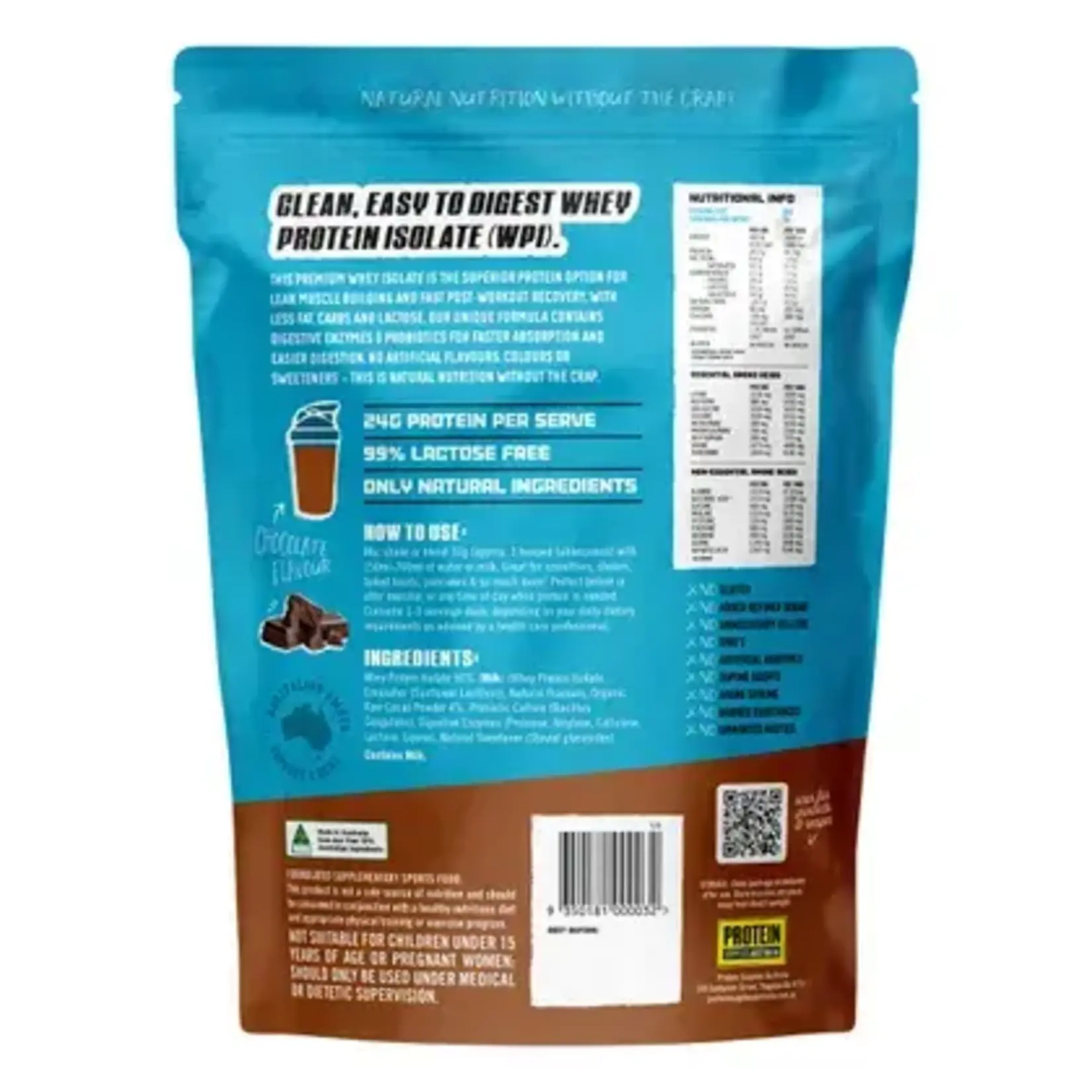 Protein Supplies Australia Protein Supplies Australia WPI (Whey Protein Isolate) Fast Release Chocolate 500g (Blue)