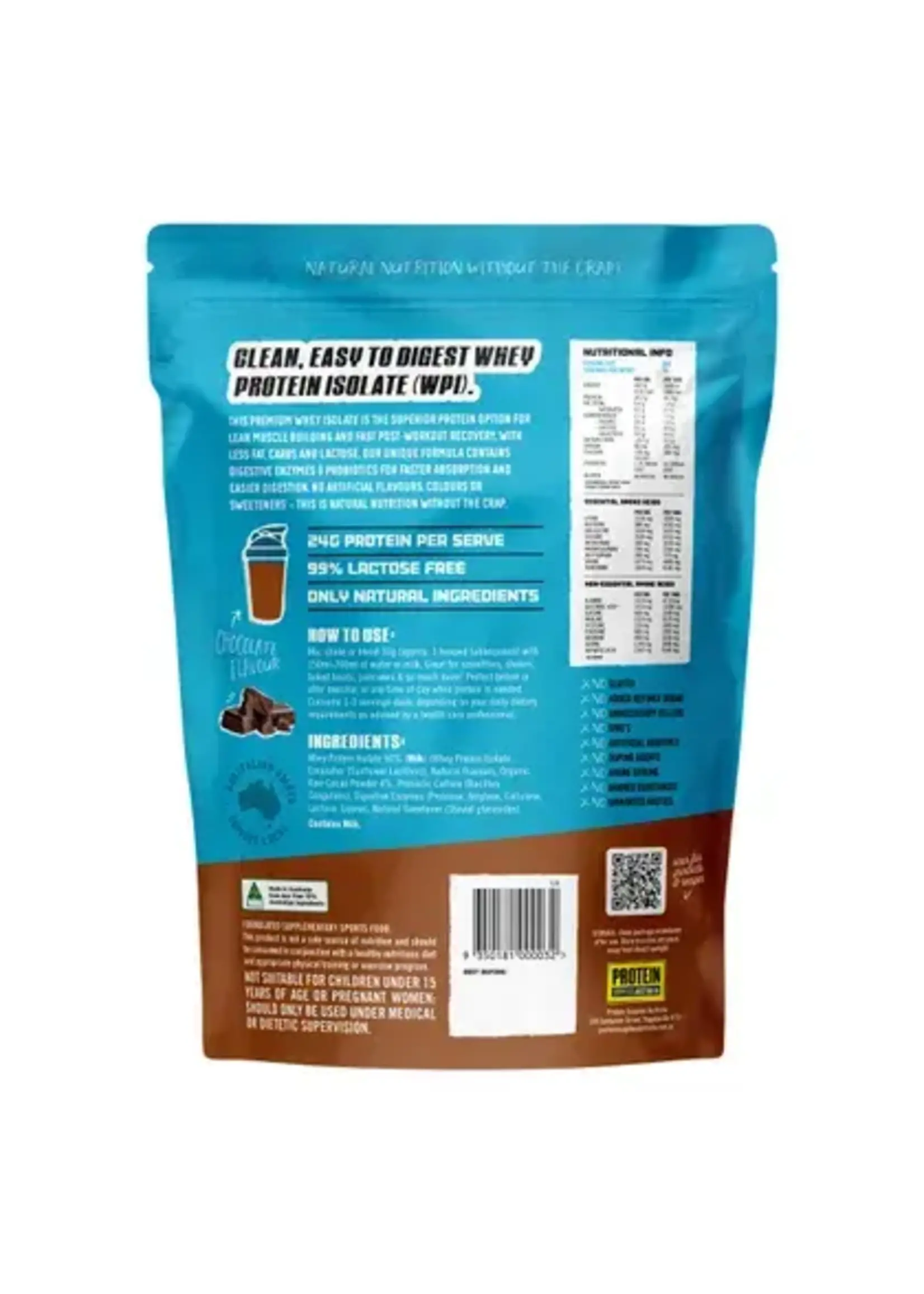 Protein Supplies Australia Protein Supplies Australia WPI (Whey Protein Isolate) Fast Release Chocolate 500g (Blue)