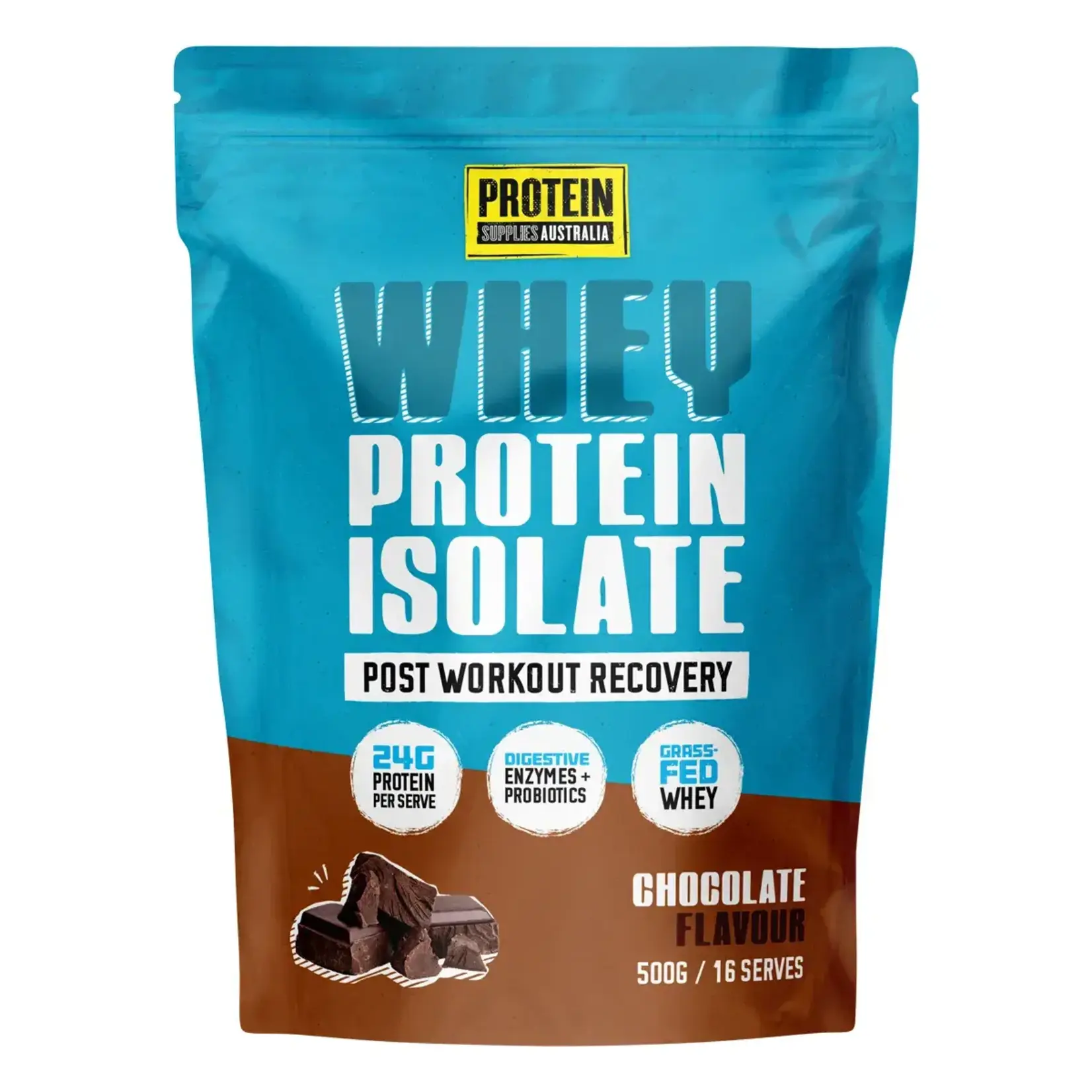 Protein Supplies Australia Protein Supplies Australia WPI (Whey Protein Isolate) Fast Release Chocolate 500g (Blue)