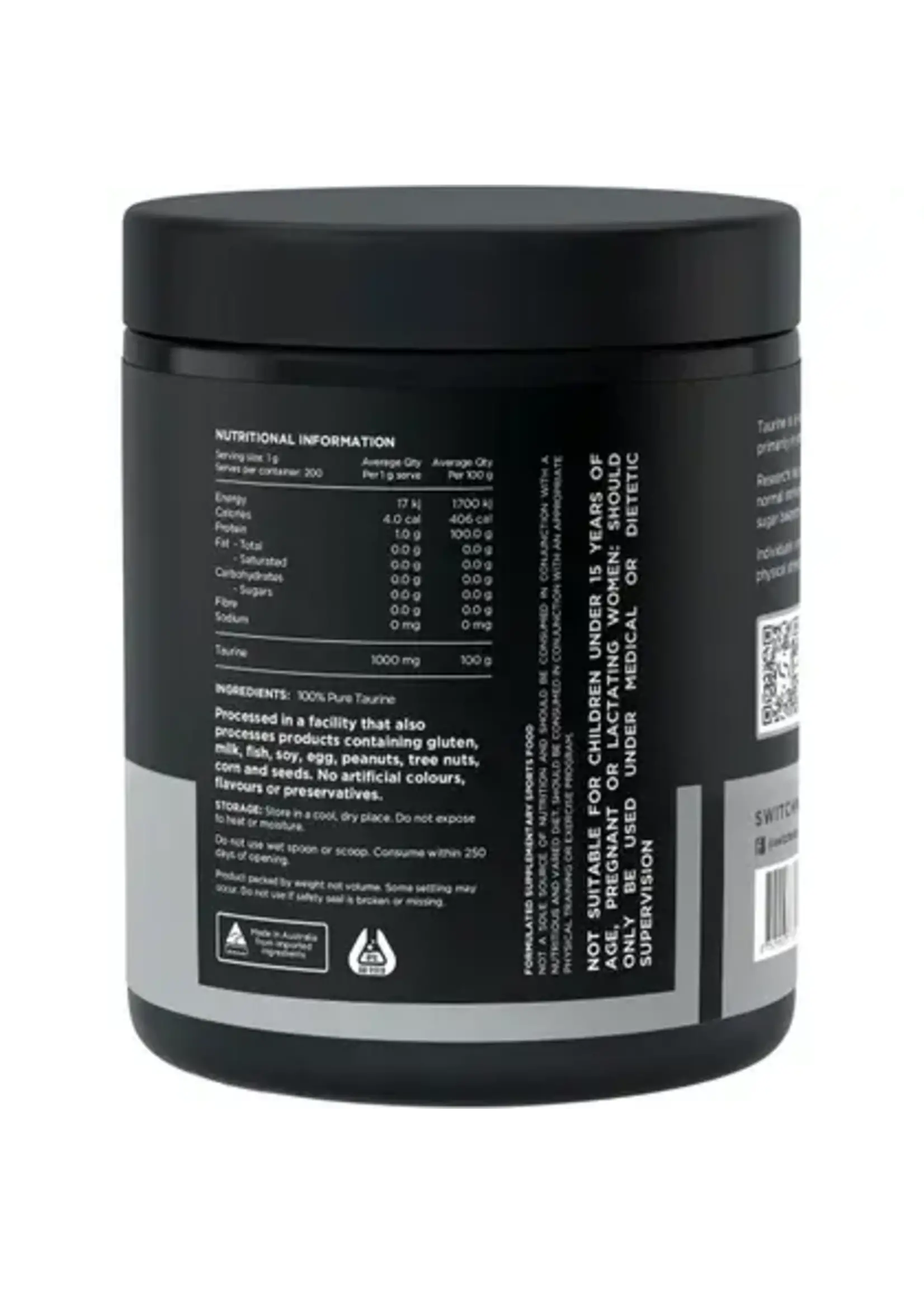 Unique Health Switch Nutrition Taurine 100% pure 200g