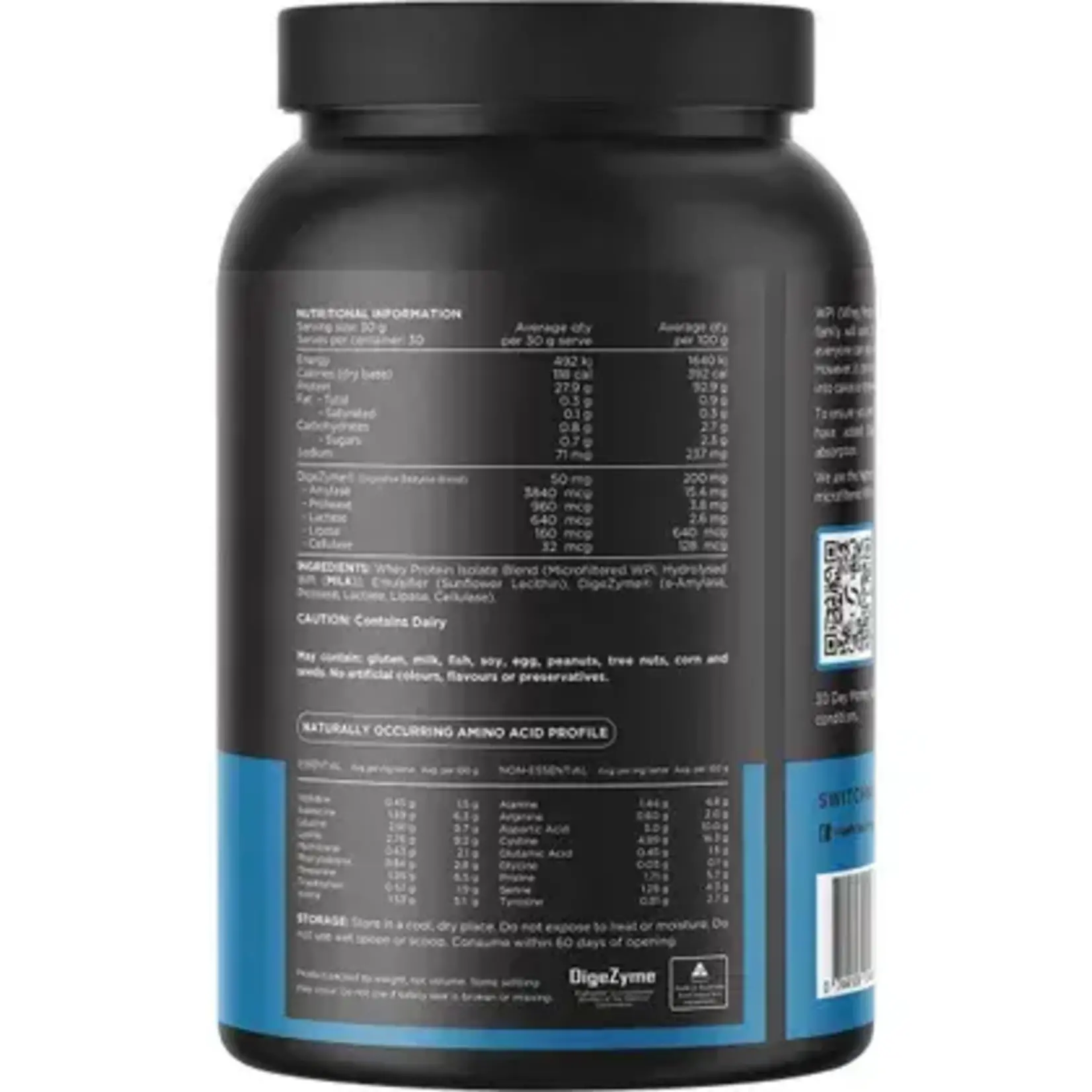 Switch Nutrition Switch Nutrition WPI Premium Whey Protein Isolate Unflavoured 900g