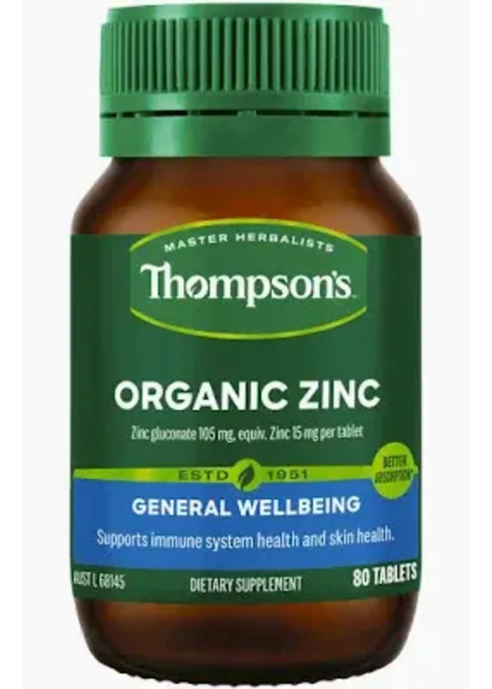 Thompson's Thompsons Organic Zinc 80 tabs