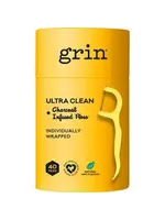 GRIN Grin Charcoal Infused Floss Picks Ultra Clean 40pcs