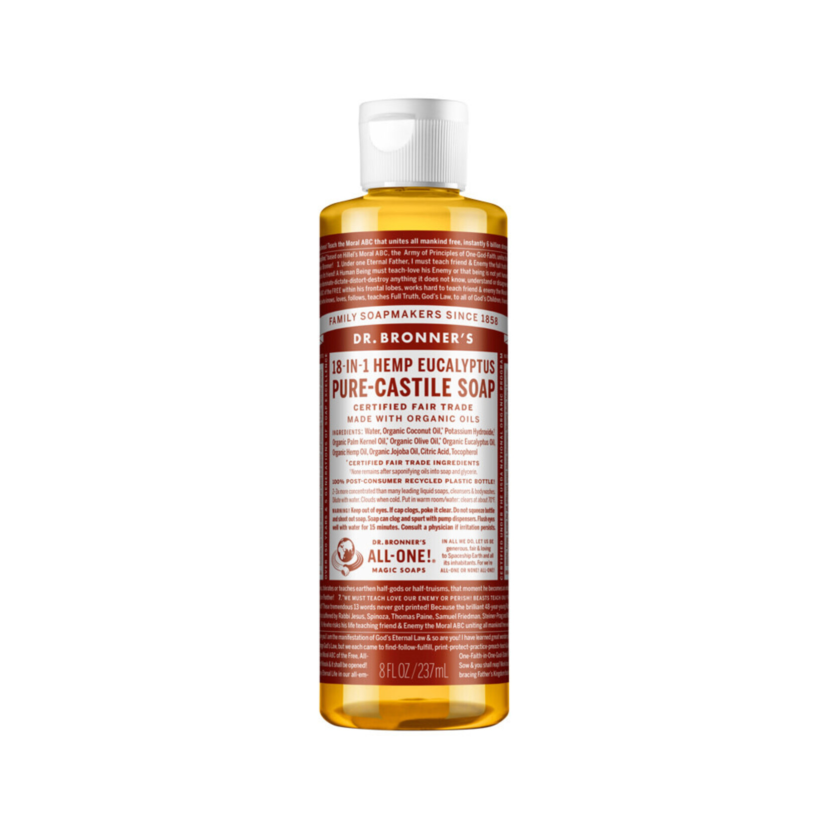 Dr Bronners Dr Bronners Organic Pure Castile Liquid Soap Eucalyptus 237 ml ( Brown)