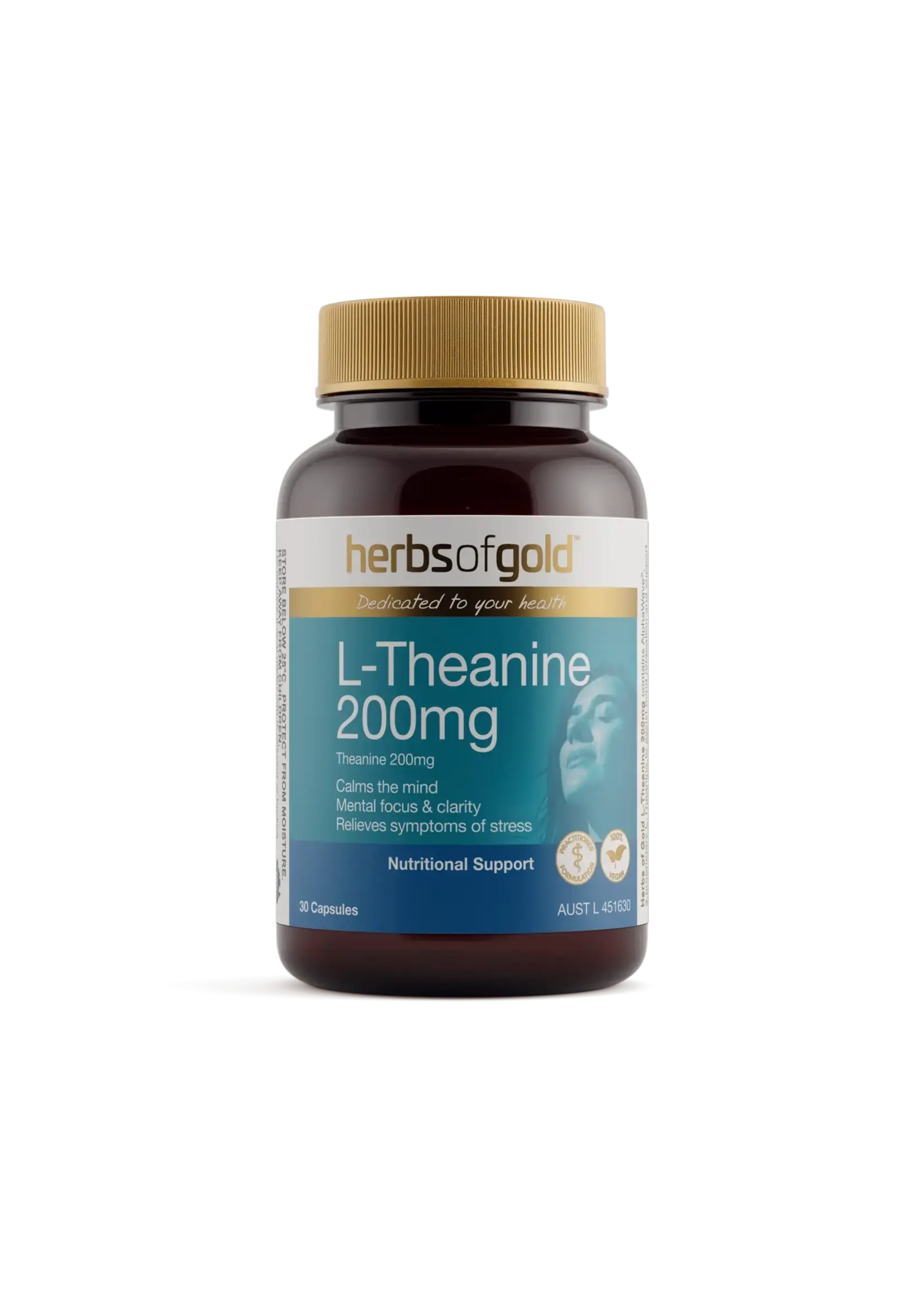 Herbs of Gold Herbs of Gold L-Theanine 200mg 30 caps
