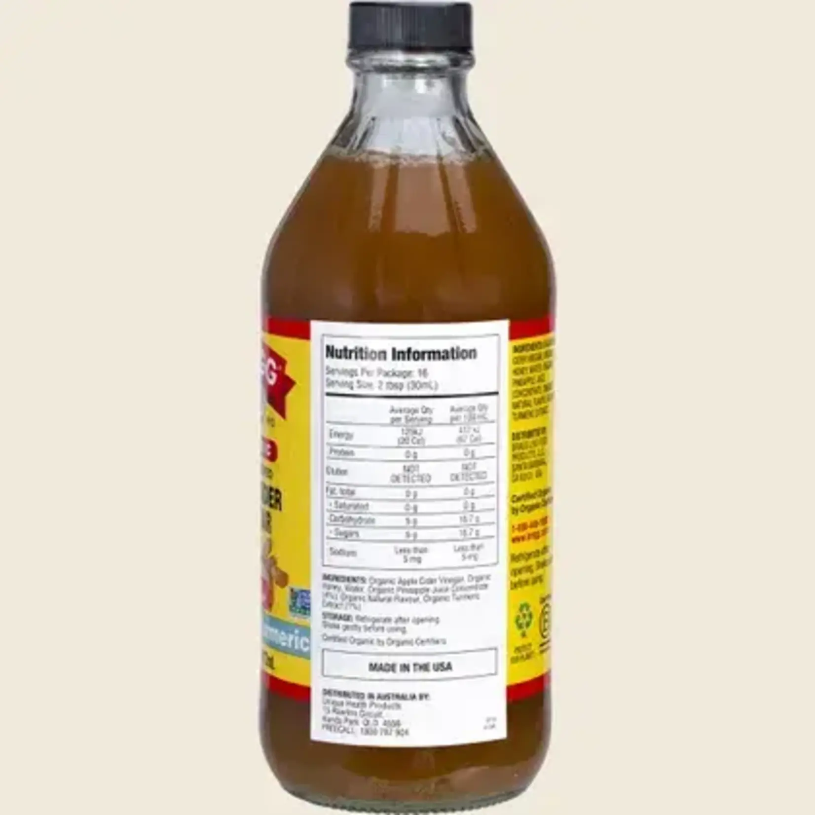 BRAGG Bragg Apple cider vinegar Pineapple and turmeric 473
