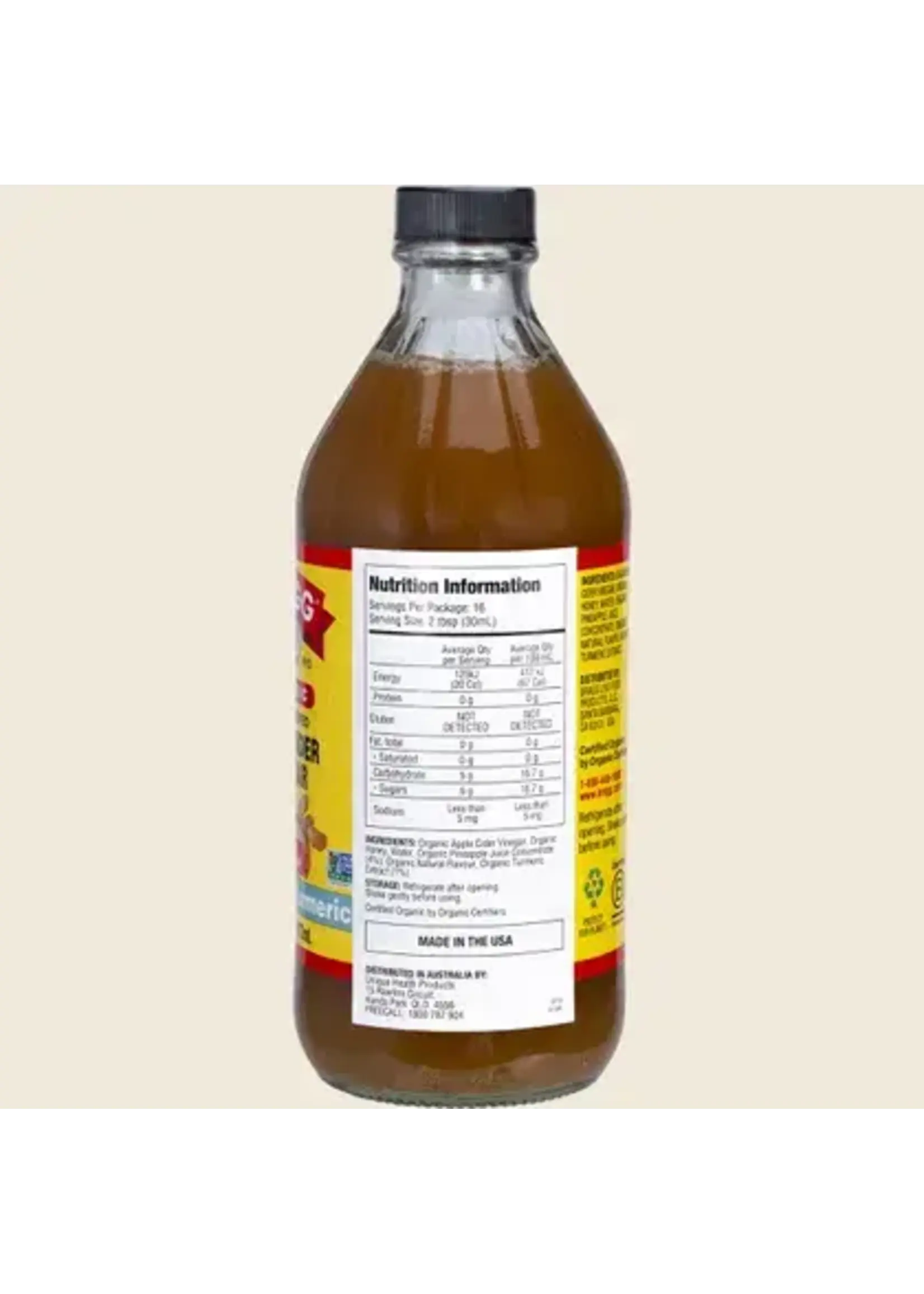 BRAGG Bragg Apple cider vinegar Pineapple and turmeric 473