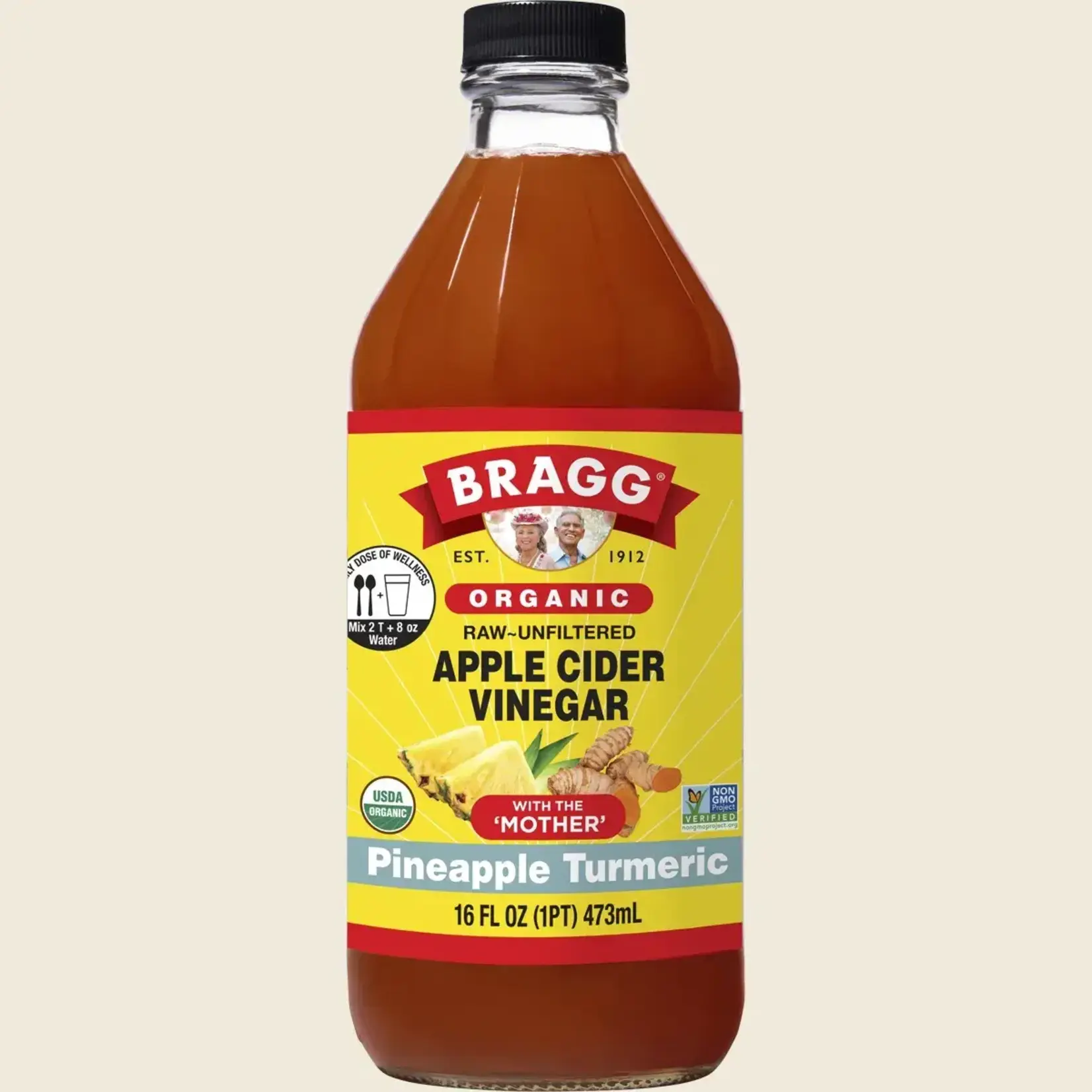 BRAGG Bragg Apple cider vinegar Pineapple and turmeric 473