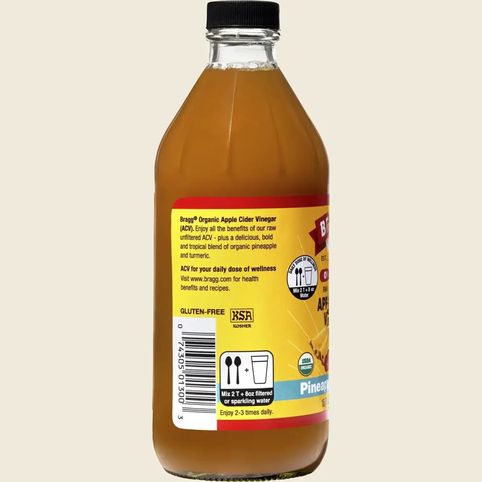 BRAGG Bragg Apple cider vinegar Pineapple and turmeric 473