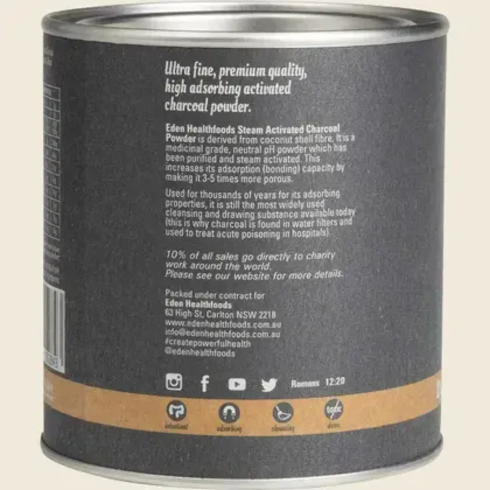 Unique Health Products Eden Activated Charcoal Powder 100g