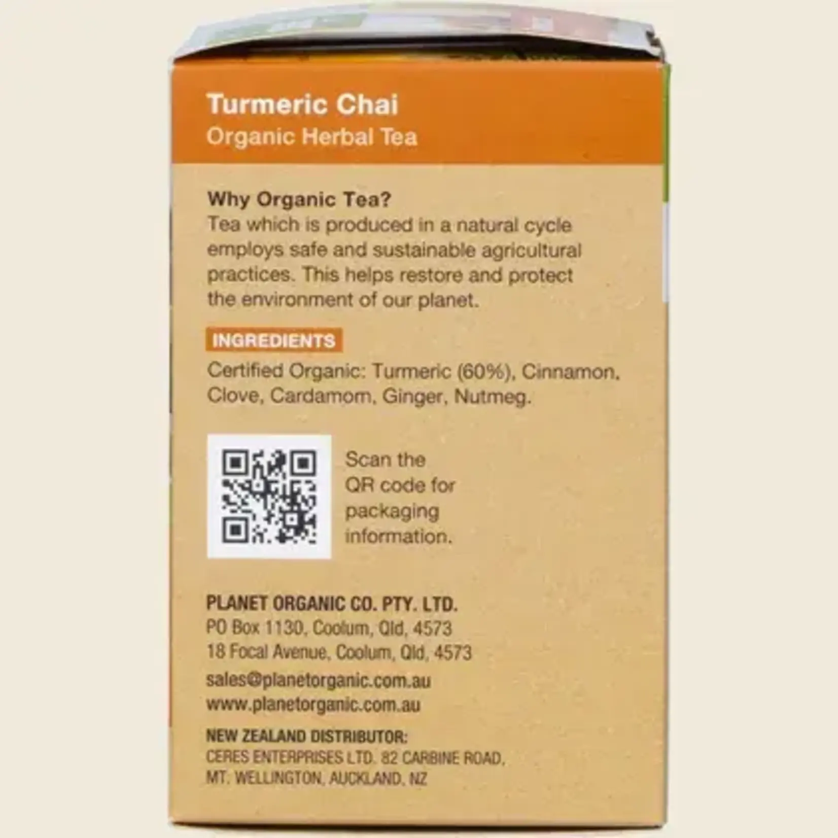 Planet Organic Planet Organic Herbal Tea Bags 25 Turmeric Chai