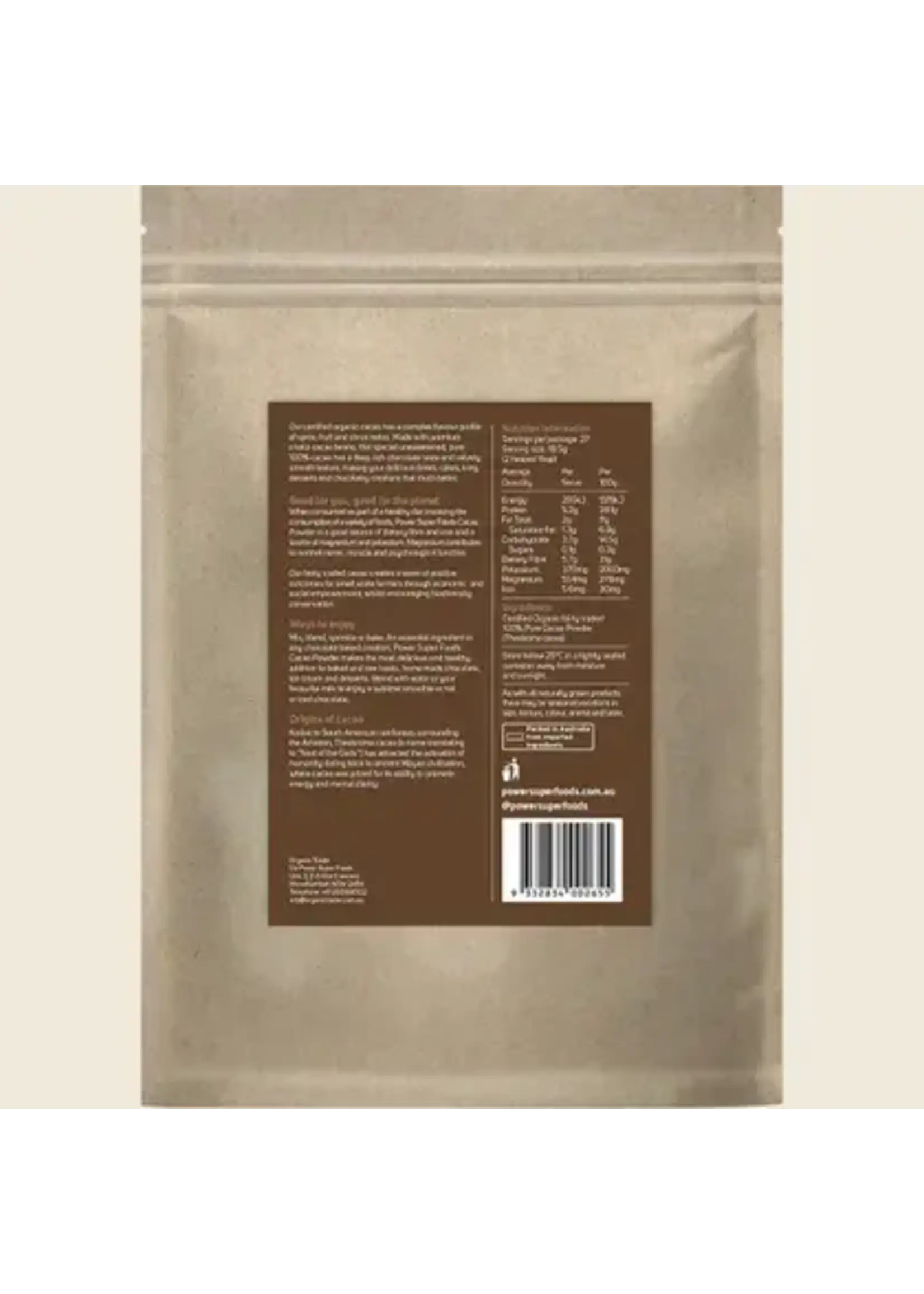 Power Super Foods Power Super Foods Organic Cacao Powder 500gm (Kraft Bag)