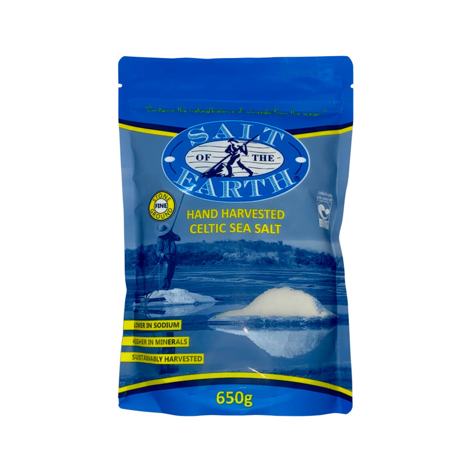 Salt of the Earth Salt of the Earth Celtic Sea Salt  Stoneground Ultra Fine 650g