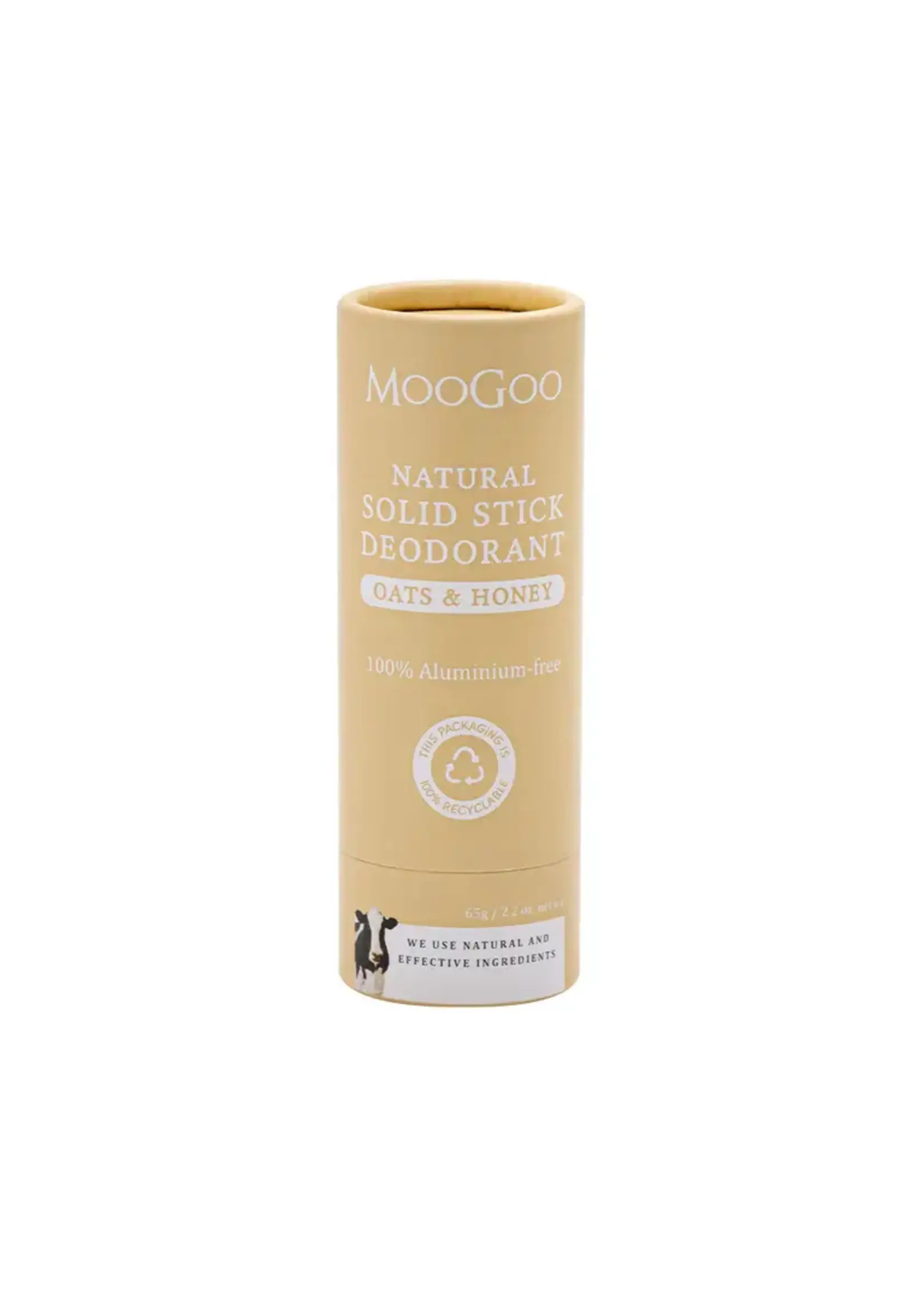 MooGoo MooGoo Solid Stick Deodorant 100% Aluminium Free 65g /85g Oats & Honey (DNR)