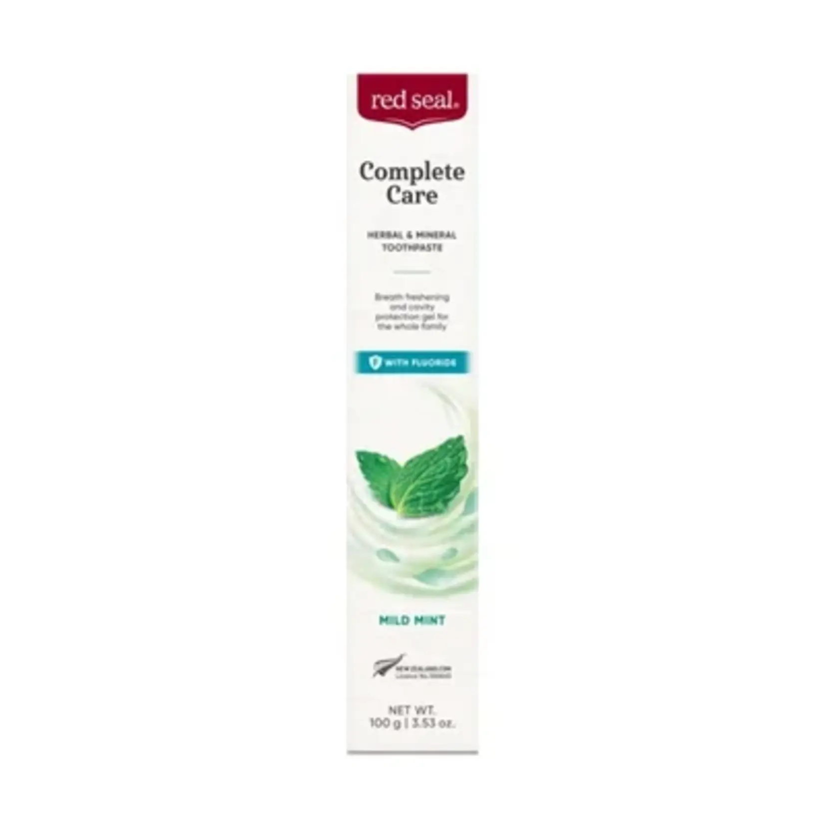 Red Seal Natural Health Products Red Seal Toothpaste 100gm Complete Care Mint With Fluoride Mild Mint