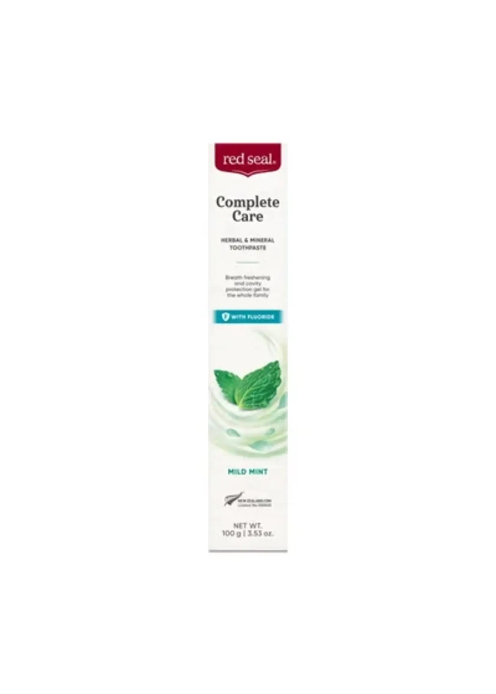Red Seal Natural Health Products Red Seal Toothpaste 100gm Complete Care Mint With Fluoride Mild Mint