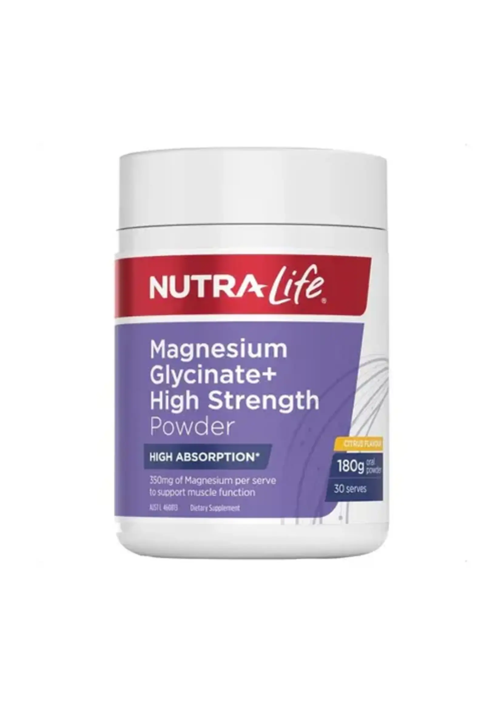 NutraLife Nutralife Magnesium Glycinate High Strngth Powder Citrus 180g