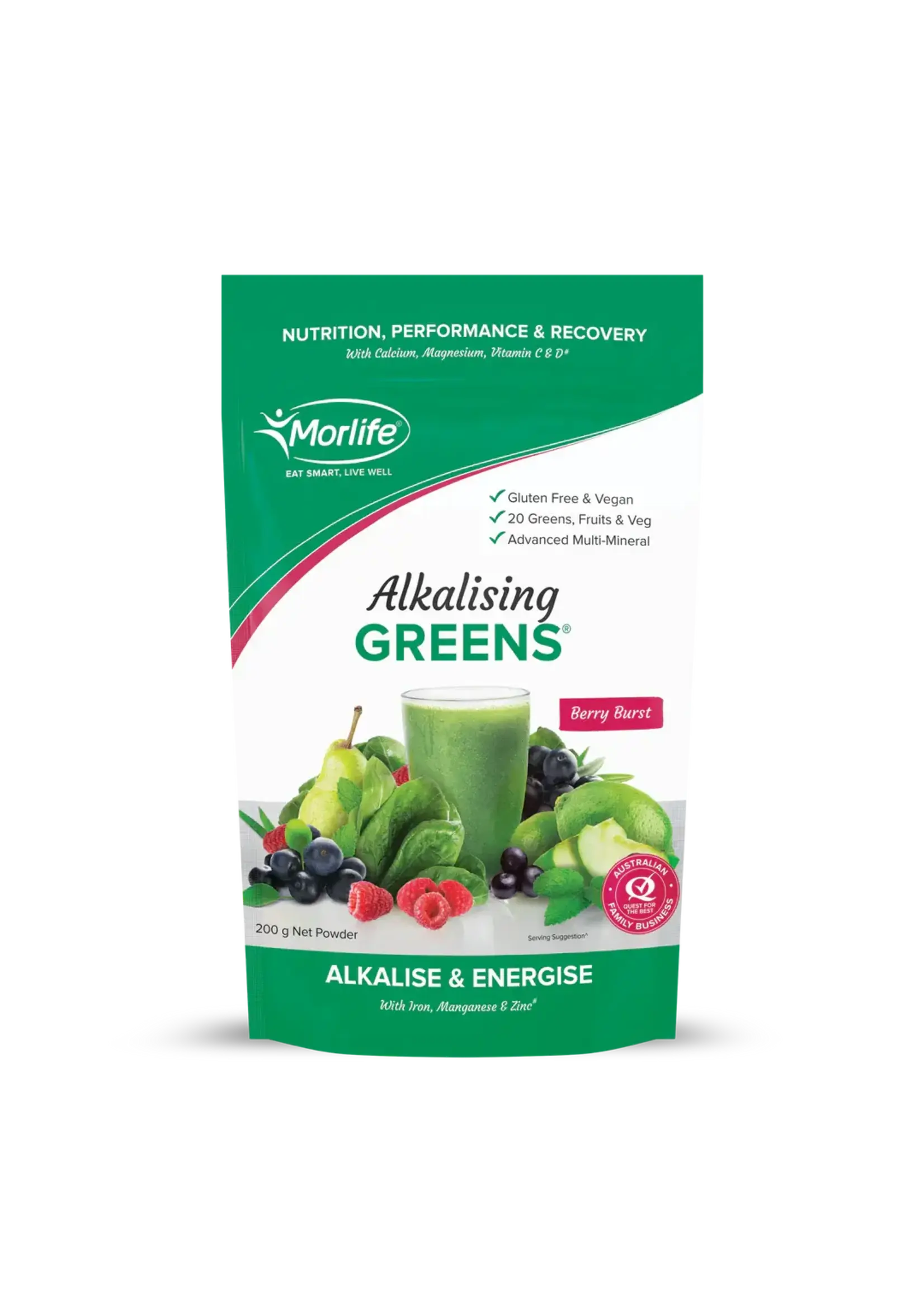 MORLIFE Morlife Alkalising Greens 200G Berry Burst
