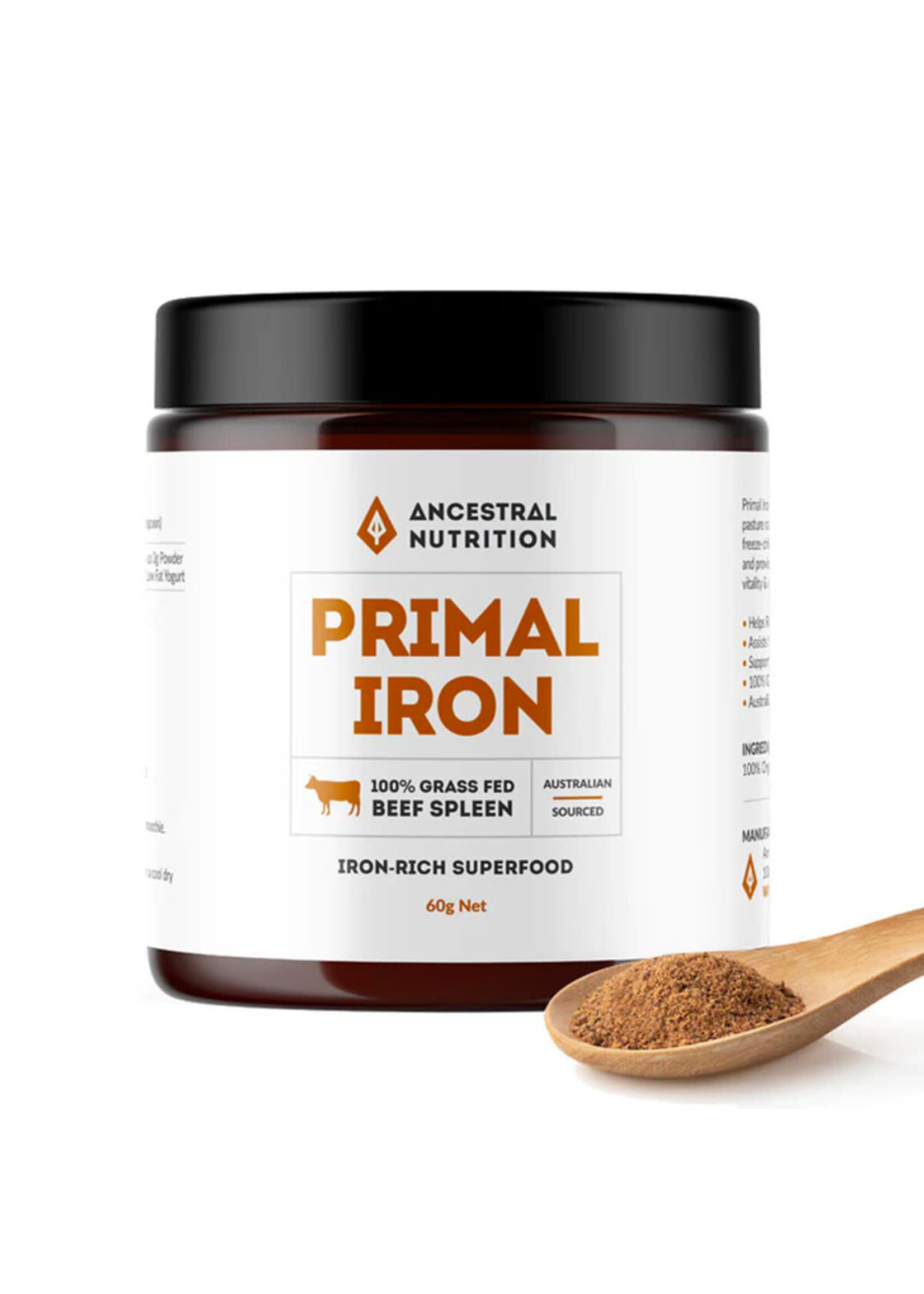 Ancestral Nutrition Ancestral Nutrition Primal Iron 100% Beef Spleen Powder 60g
